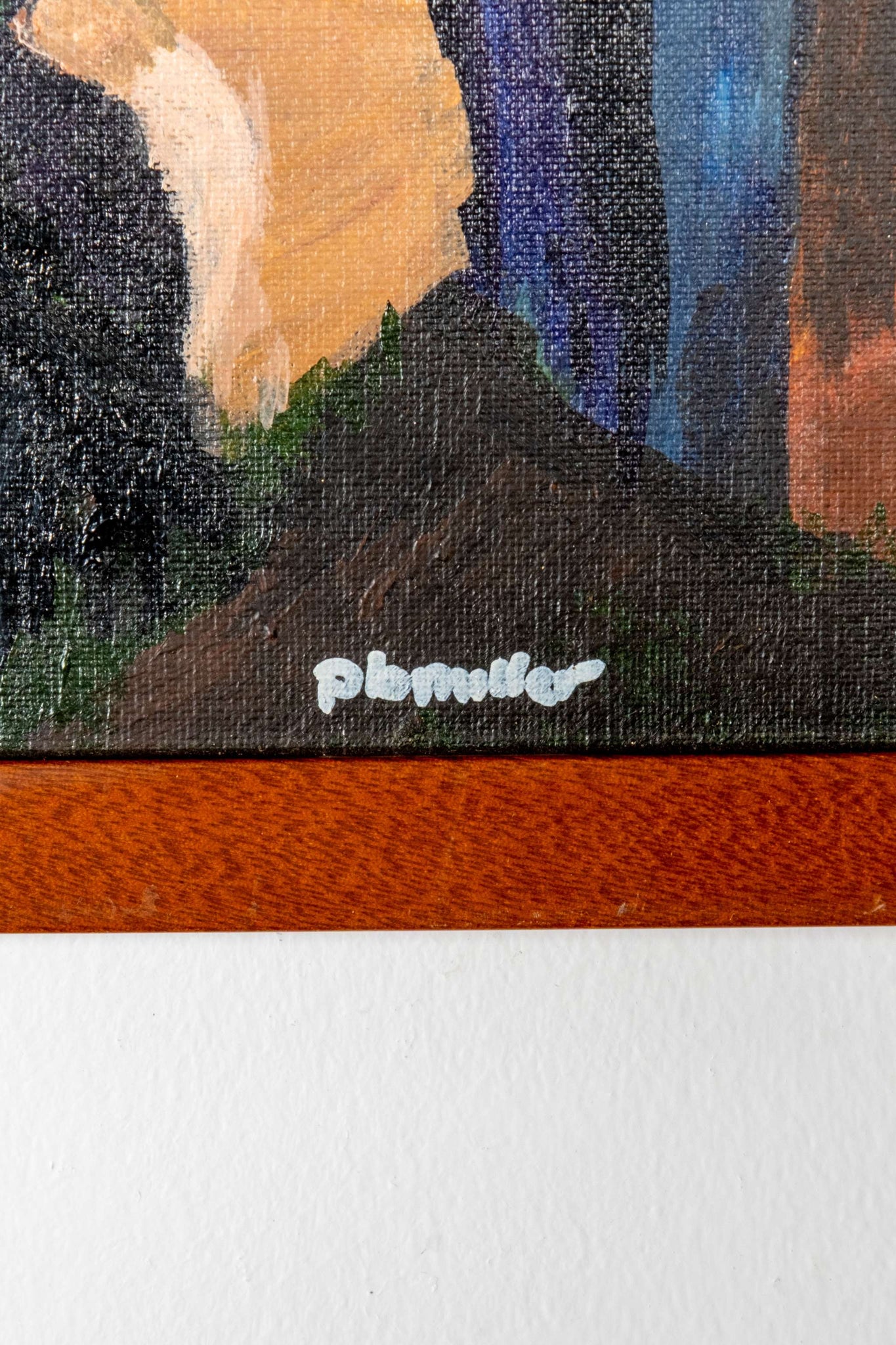 Canyon River Painting in Wood Frame