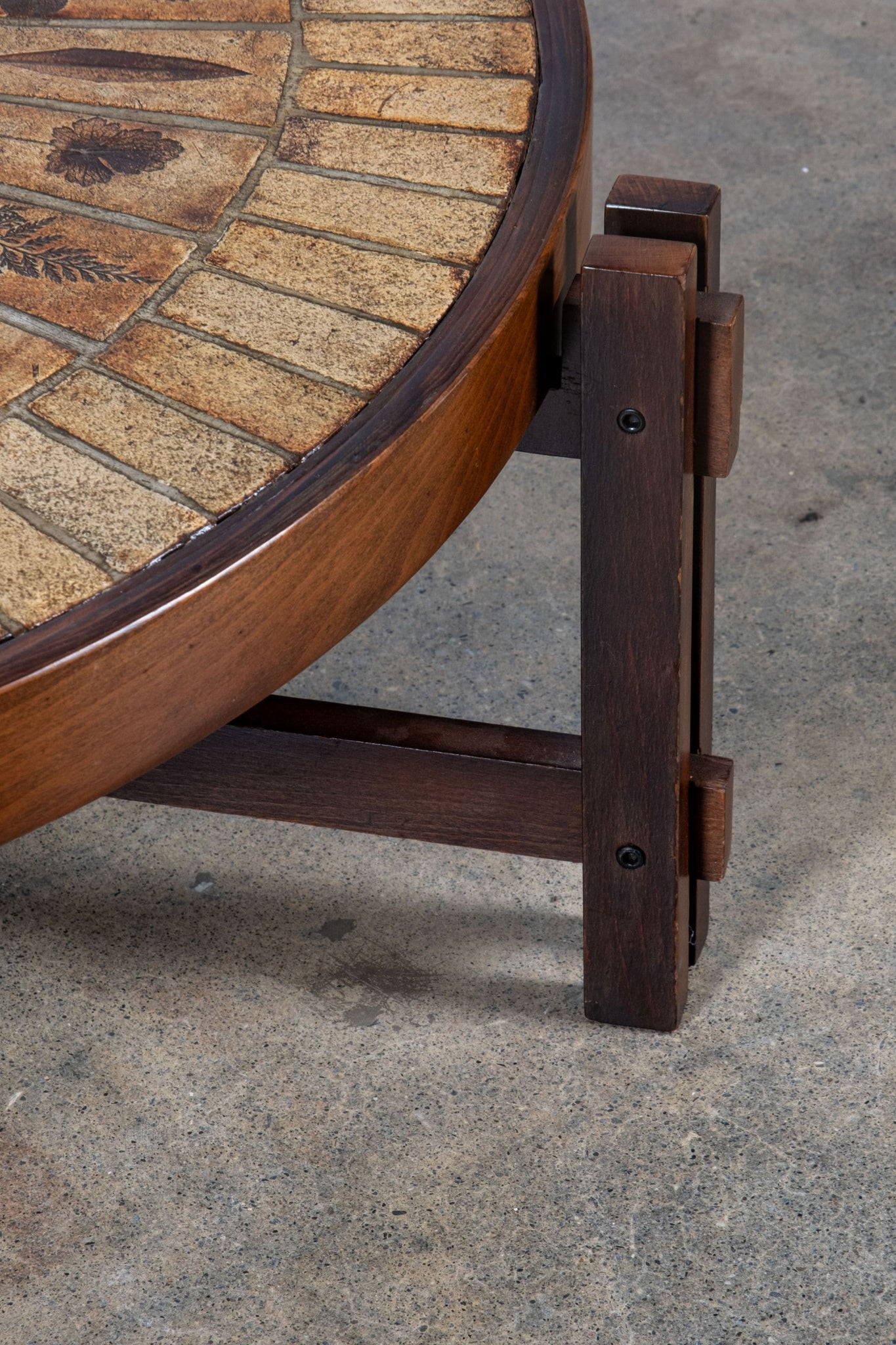 Garrigue Tiled-Top Coffee Table, Round by Roger Capron | Bonne Choice