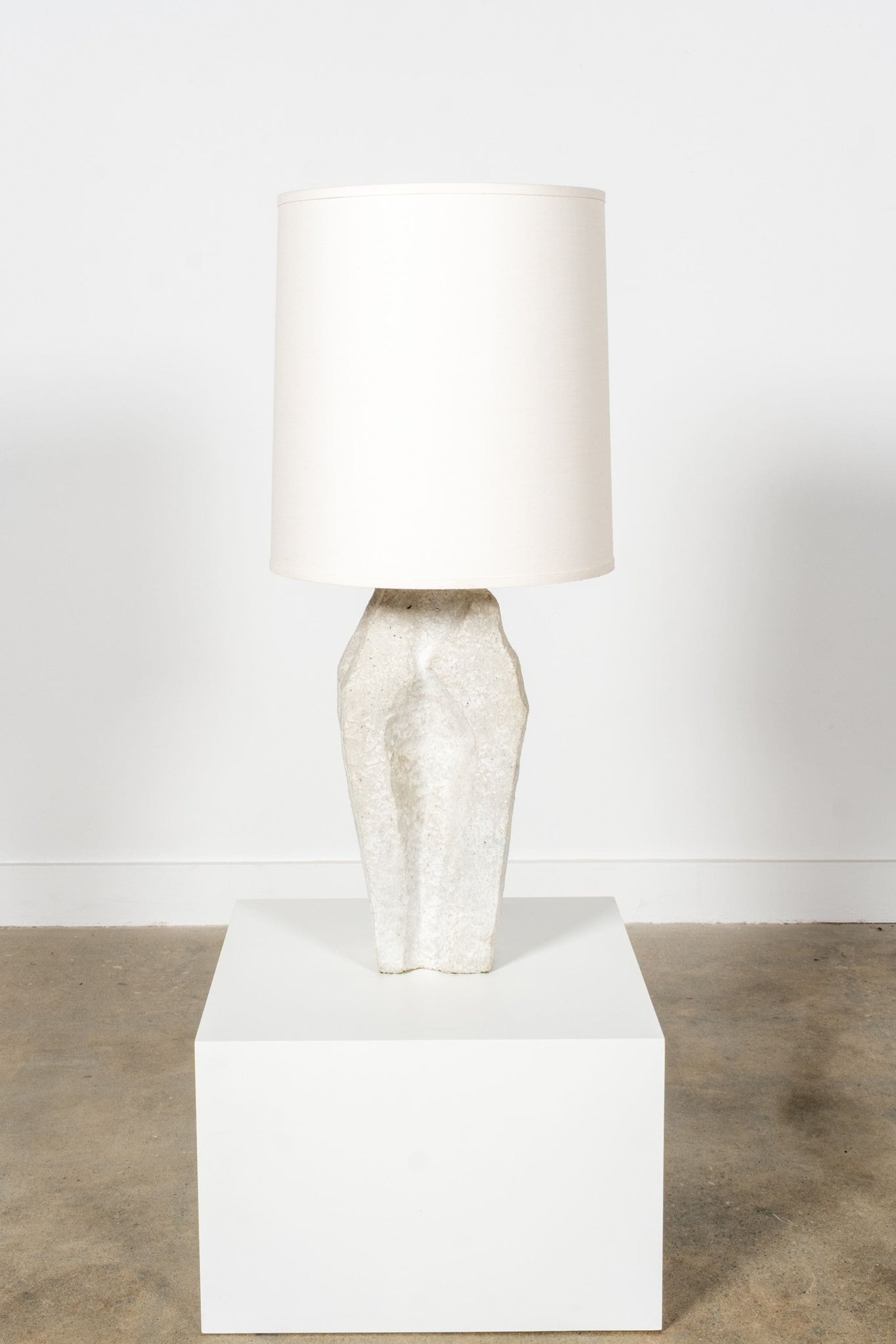 Vintage Carved Stone Base Table Lamp | Bonne Choice