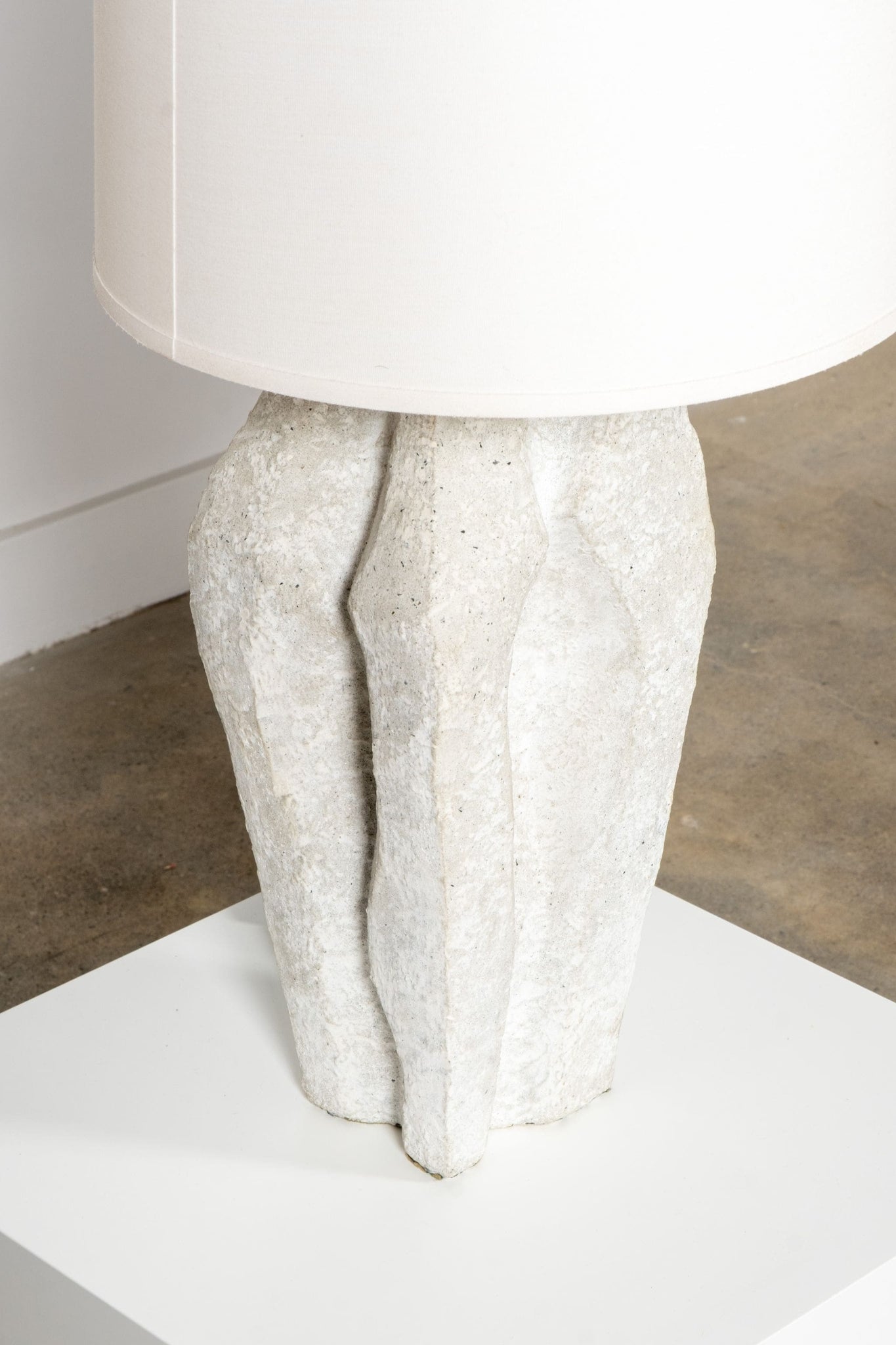 Vintage Carved Stone Base Table Lamp | Bonne Choice