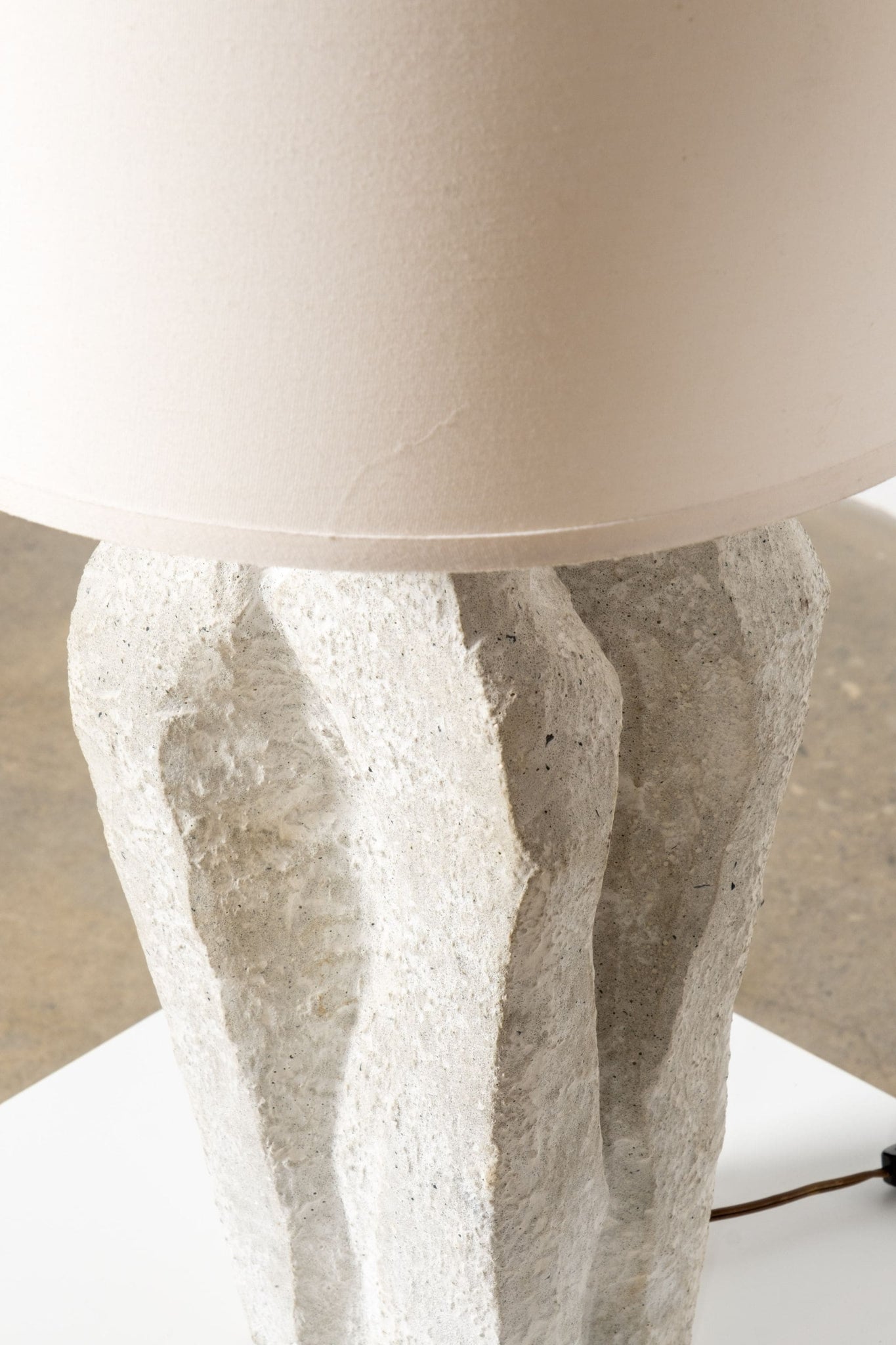 Vintage Carved Stone Base Table Lamp | Bonne Choice