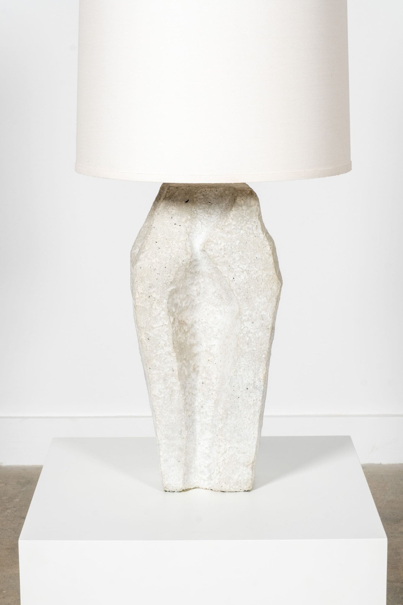 Vintage Carved Stone Base Table Lamp | Bonne Choice