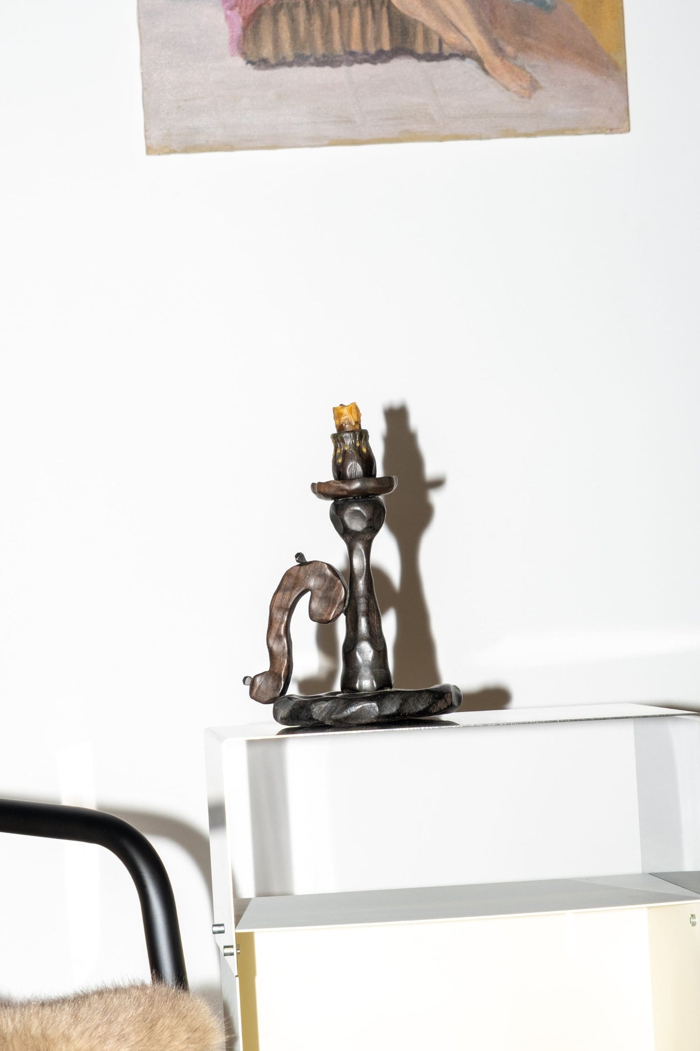 Carved Wood Candle Stick | Bonne Choice