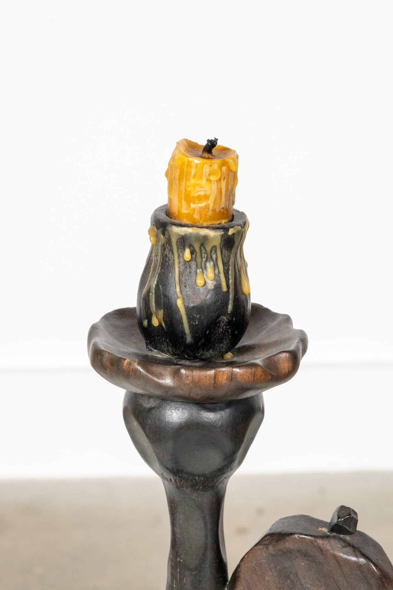 Carved Wood Candle Stick | Bonne Choice