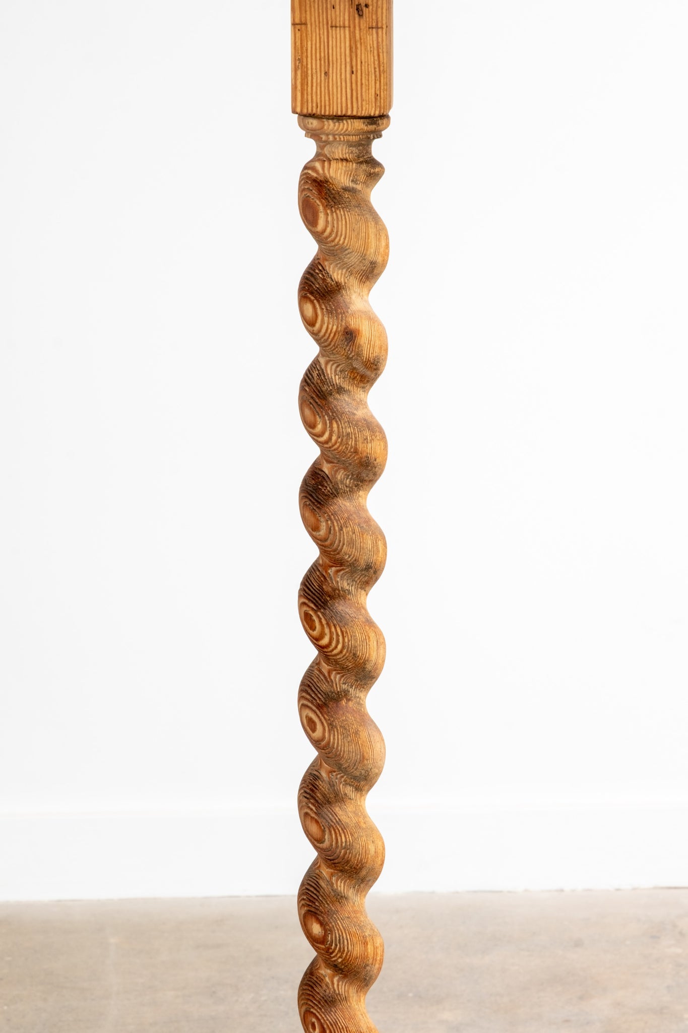 Spiral Carved Wood Floor Lamp