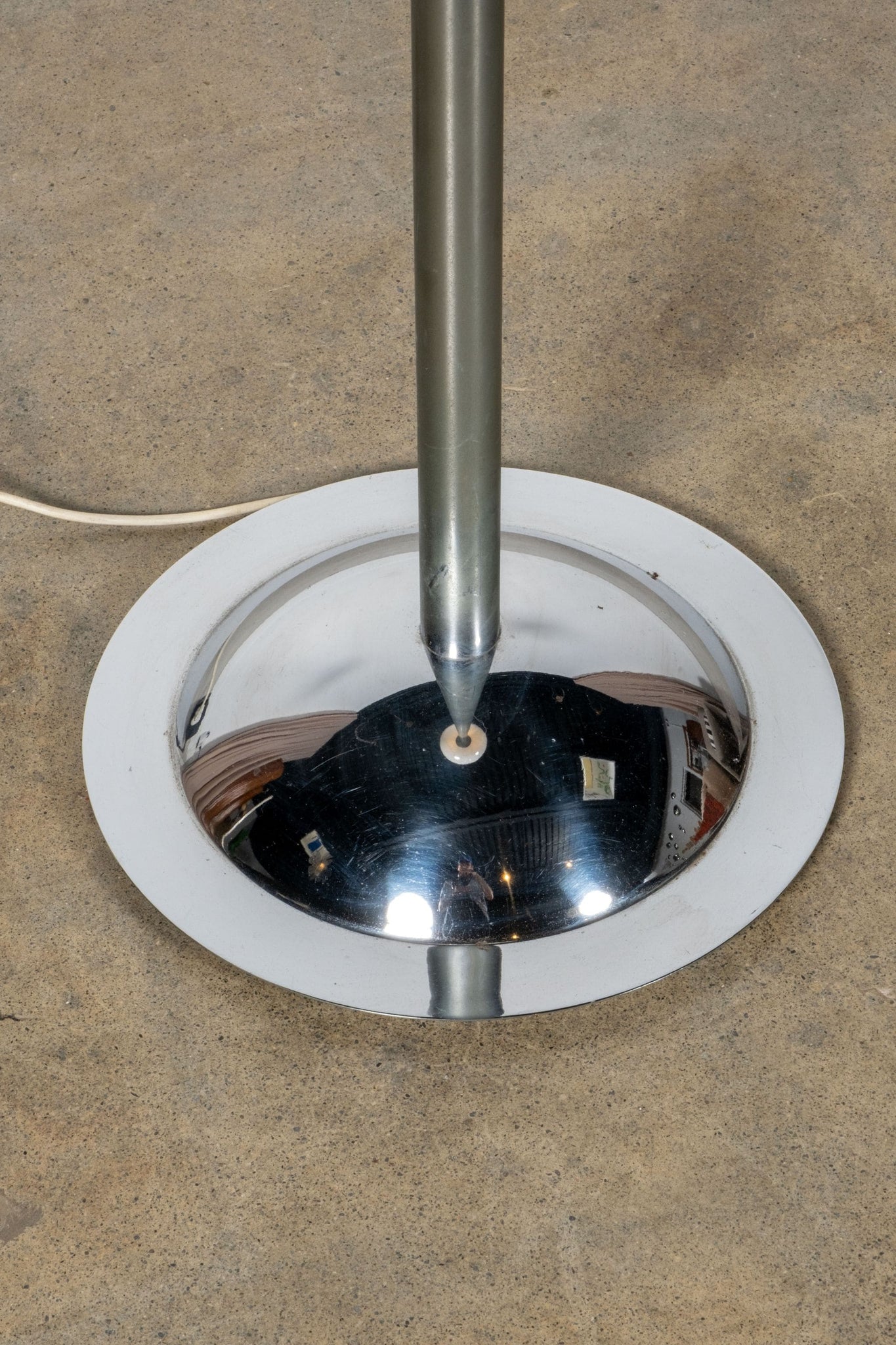 Vintage Chrome Floor Lamp with Glass Shade | Bonne Choice