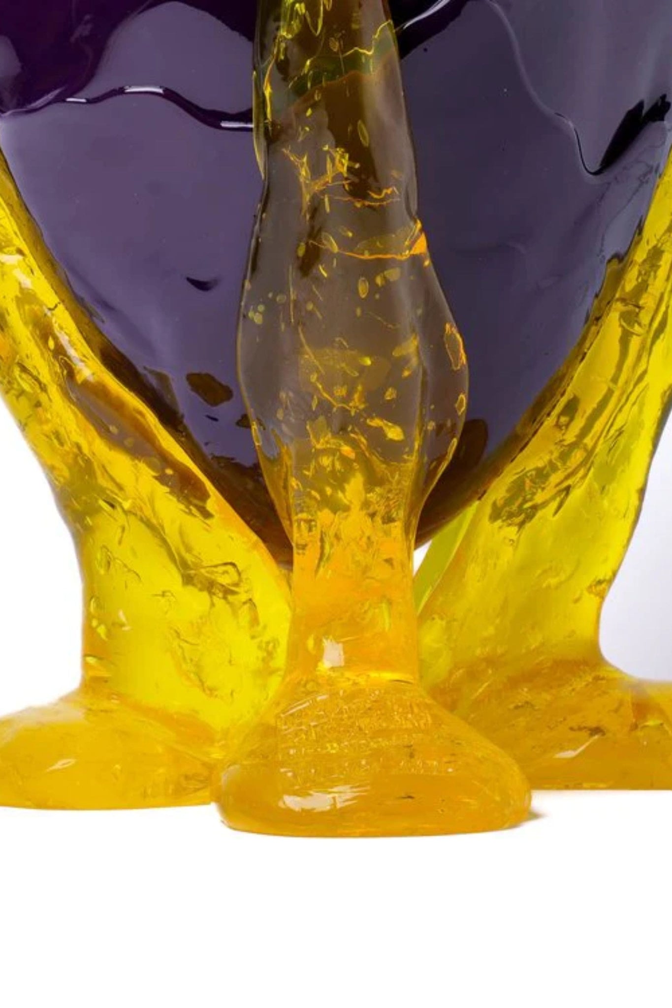Corsi Clear Vase Extra Colour (Large), Clear Aqua, Clear Yellow and Matte Aubergine by Gaetano Pesce | Bonne Choice