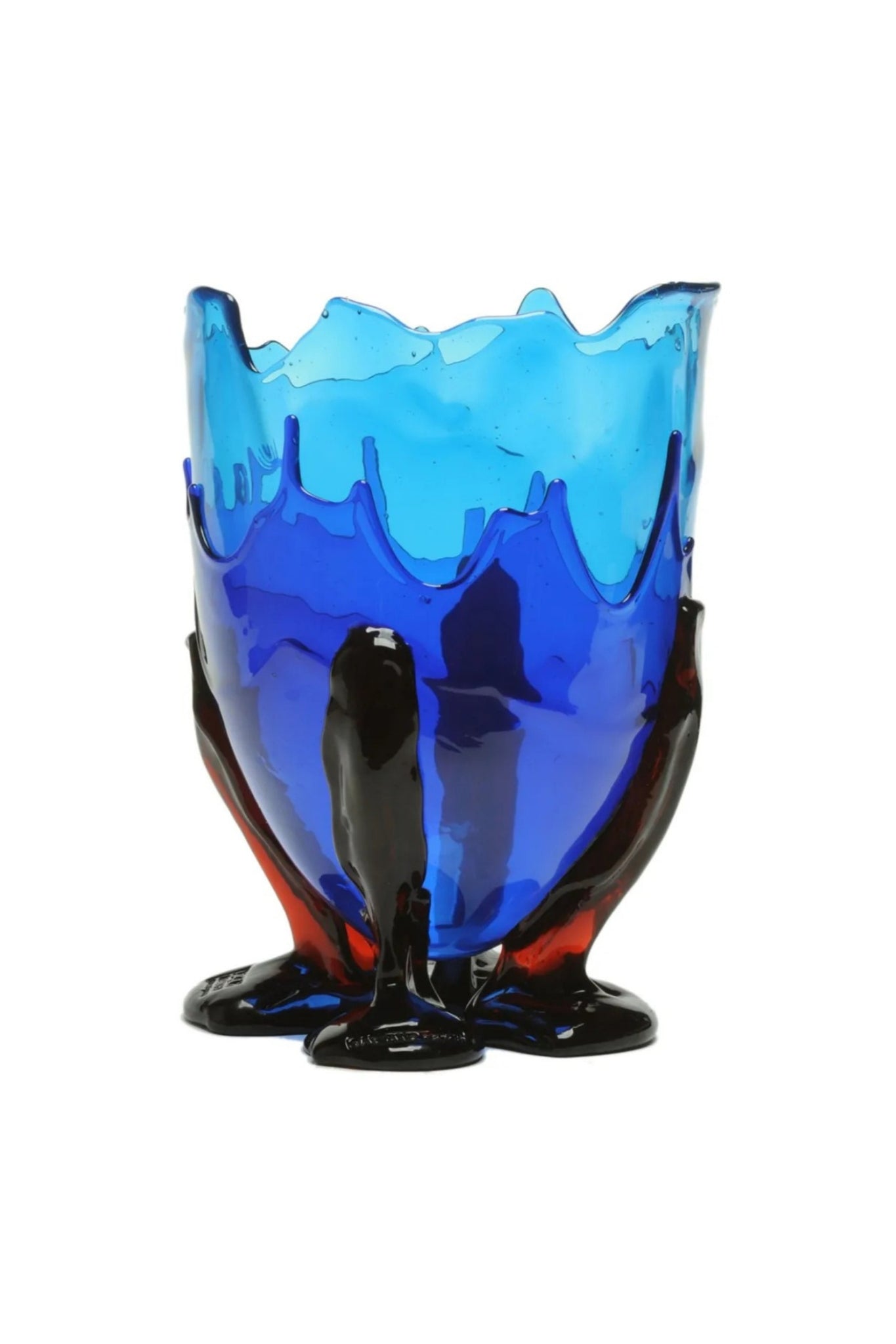 Clear Vase Extra Colour (Large), Clear Blue, Blue, Dark Ruby