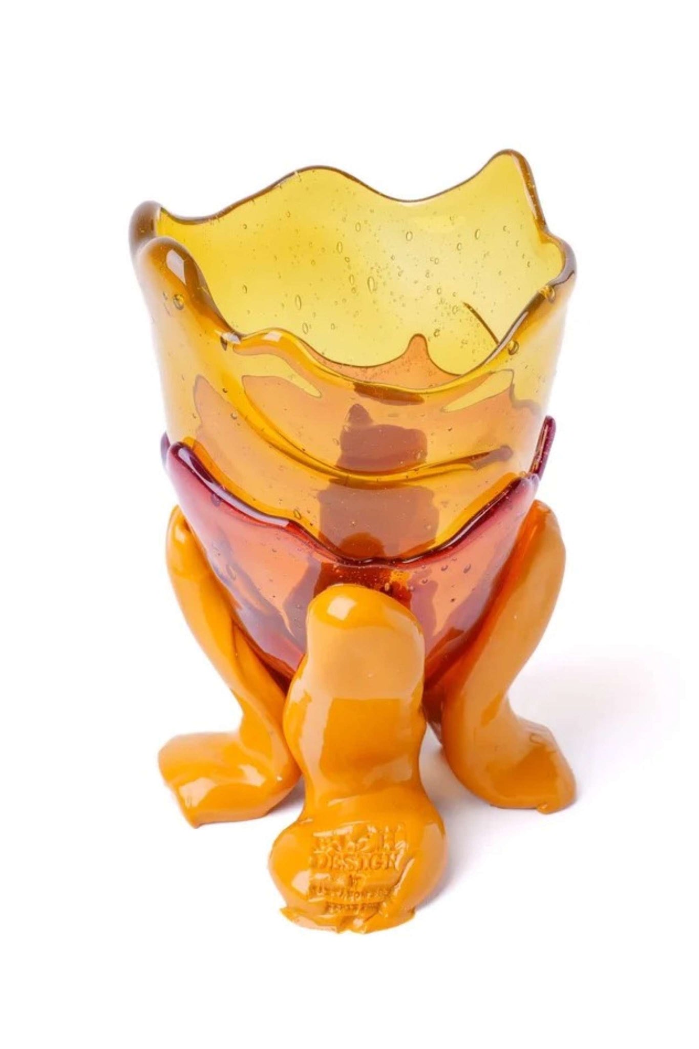 Clear Vase Extra Colour (XS), Clear Amber, Light Fuscia and Matte Ochre