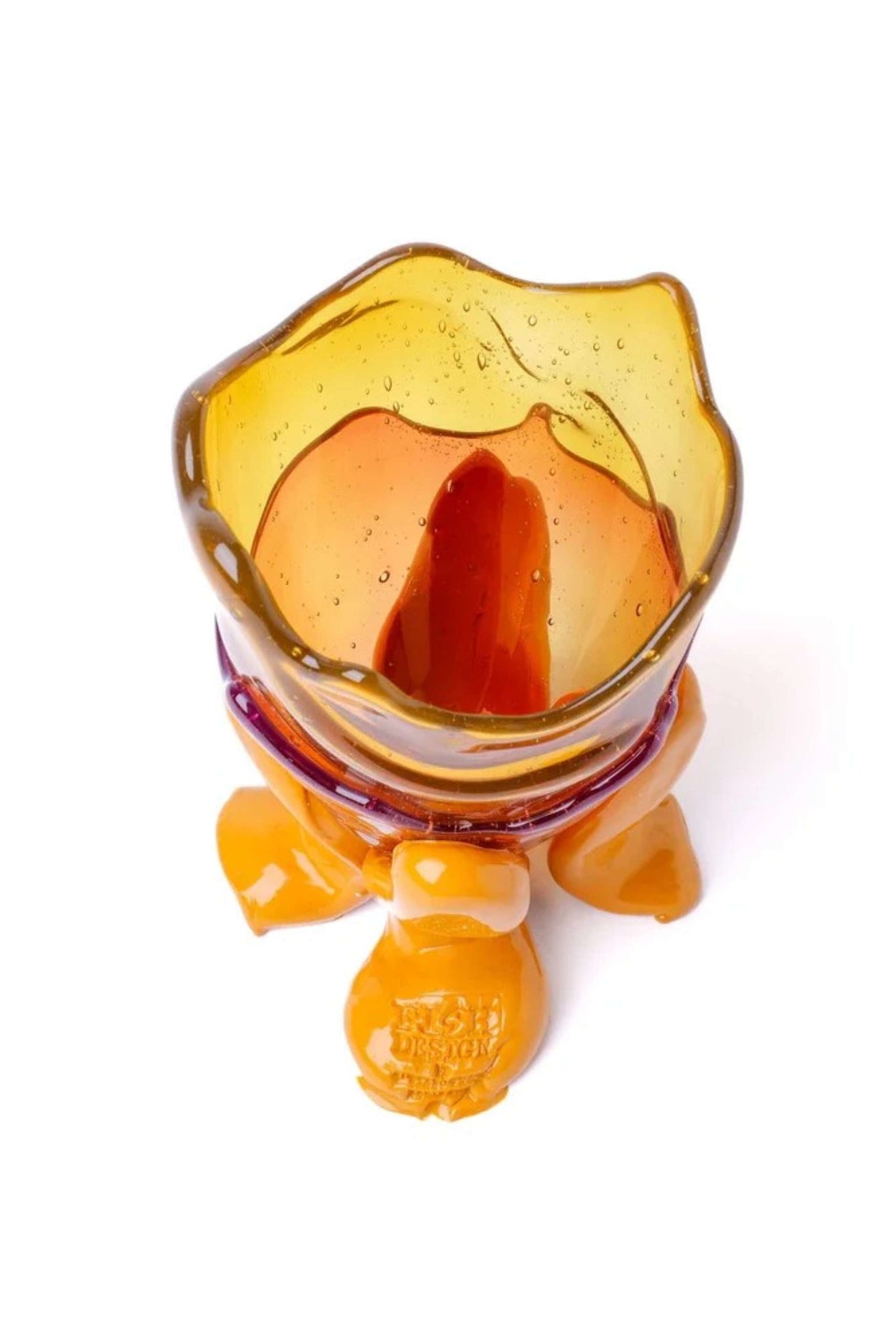 Clear Vase Extra Colour (XS), Clear Amber, Light Fuscia and Matte Ochre