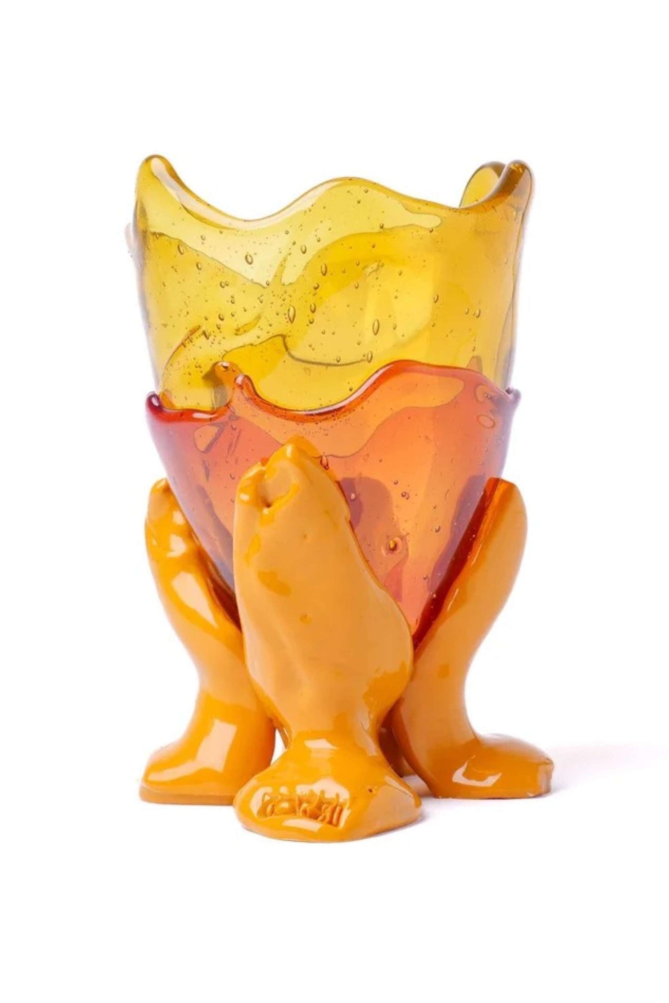 Clear Vase Extra Colour (XS), Clear Amber, Light Fuscia and Matte Ochre