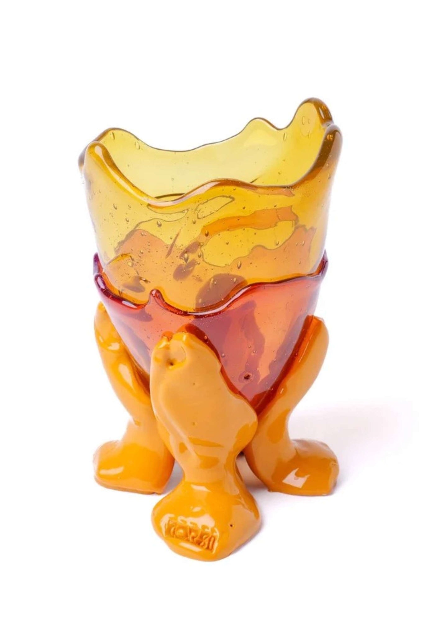 Clear Vase Extra Colour (XS), Clear Amber, Light Fuscia and Matte Ochre