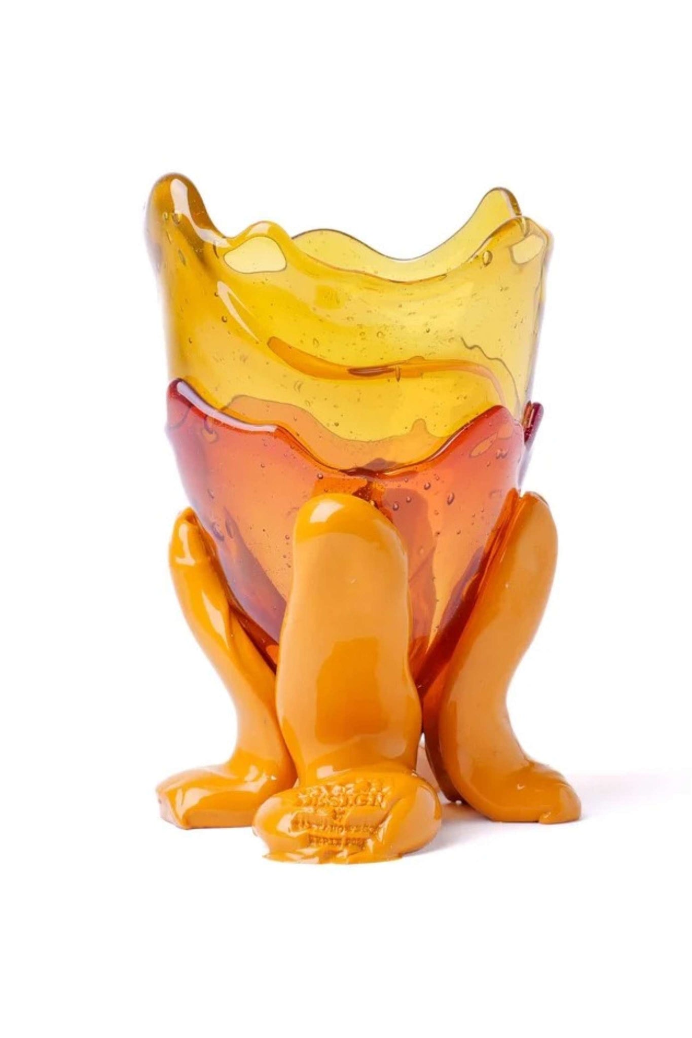 Clear Vase Extra Colour (XS), Clear Amber, Light Fuscia and Matte Ochre