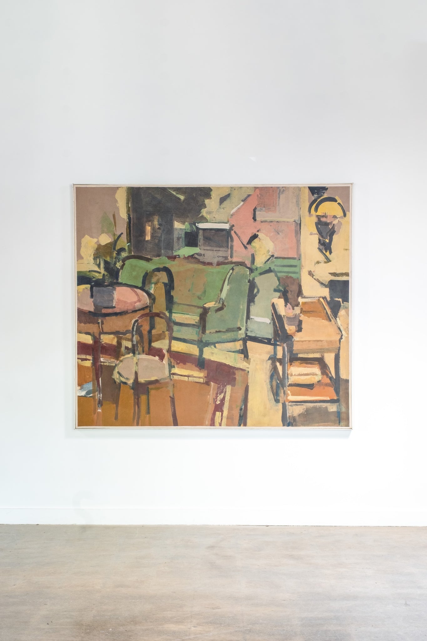 Abstract painting on a white wall