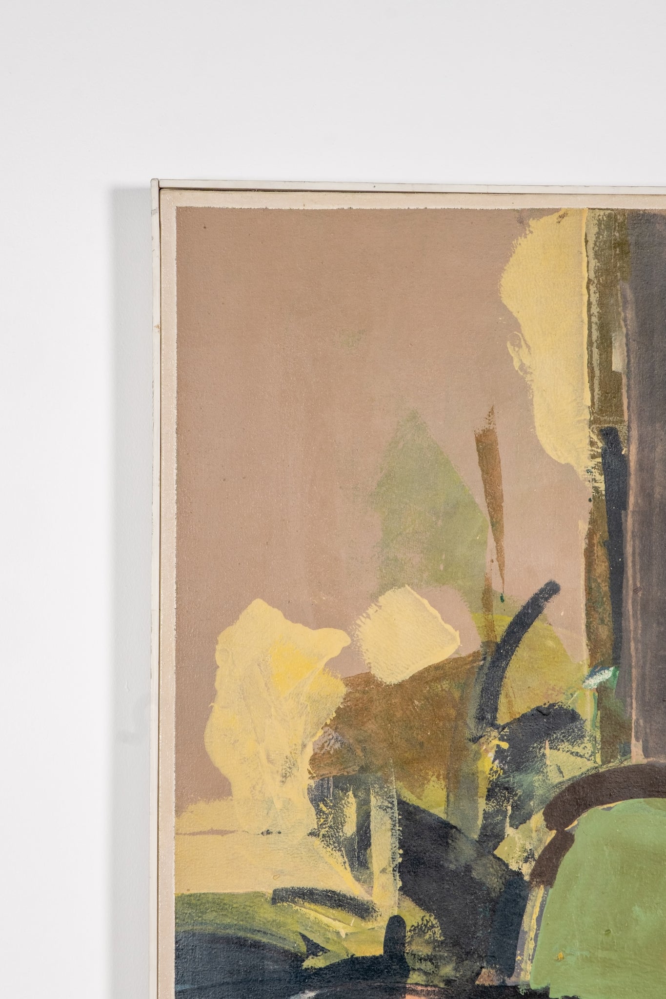 "Corner of Room", Abstract Painting in Original Frame