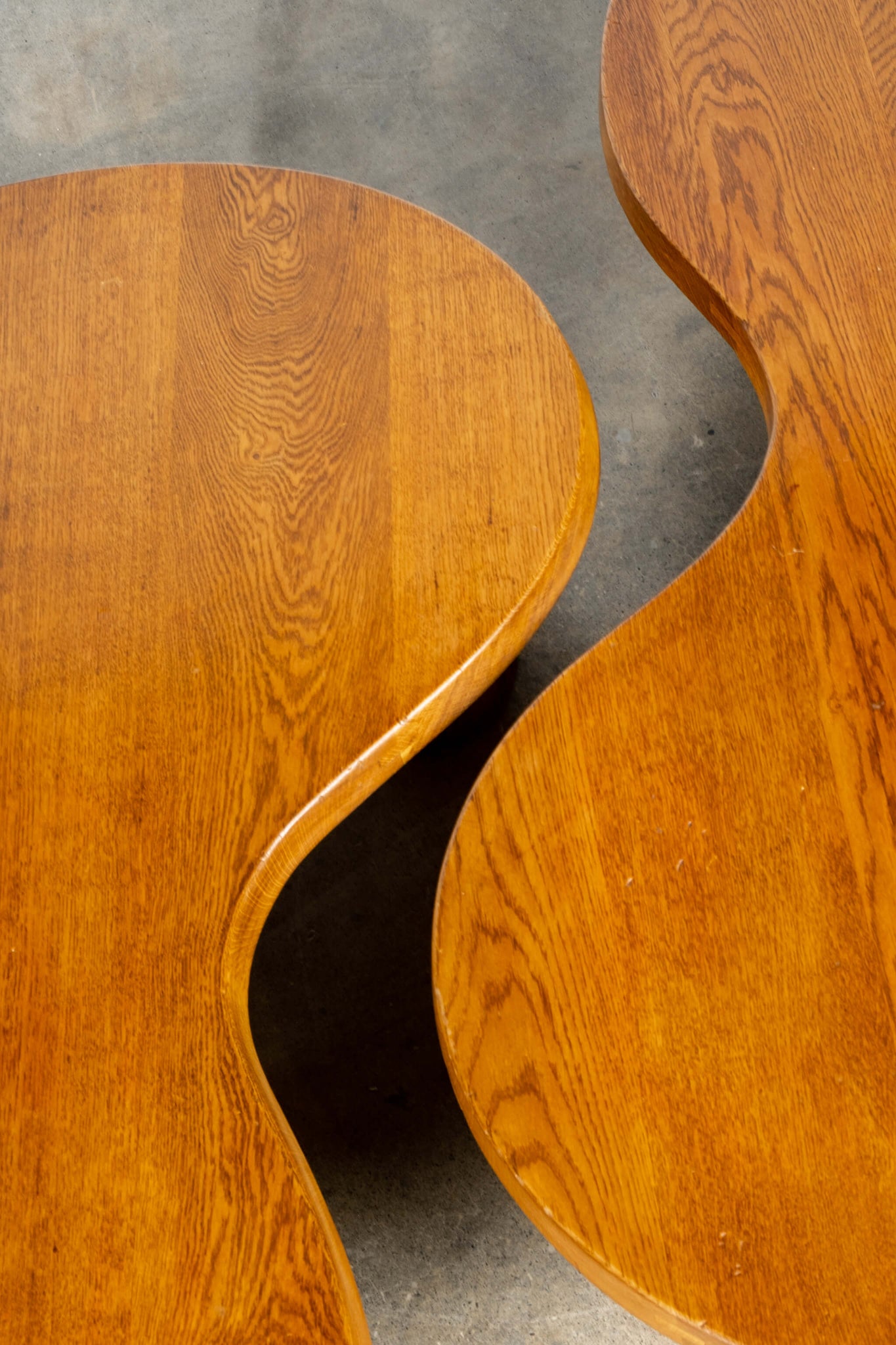 Curved Wood Coffee Table in the Manner of Charlotte Perriand