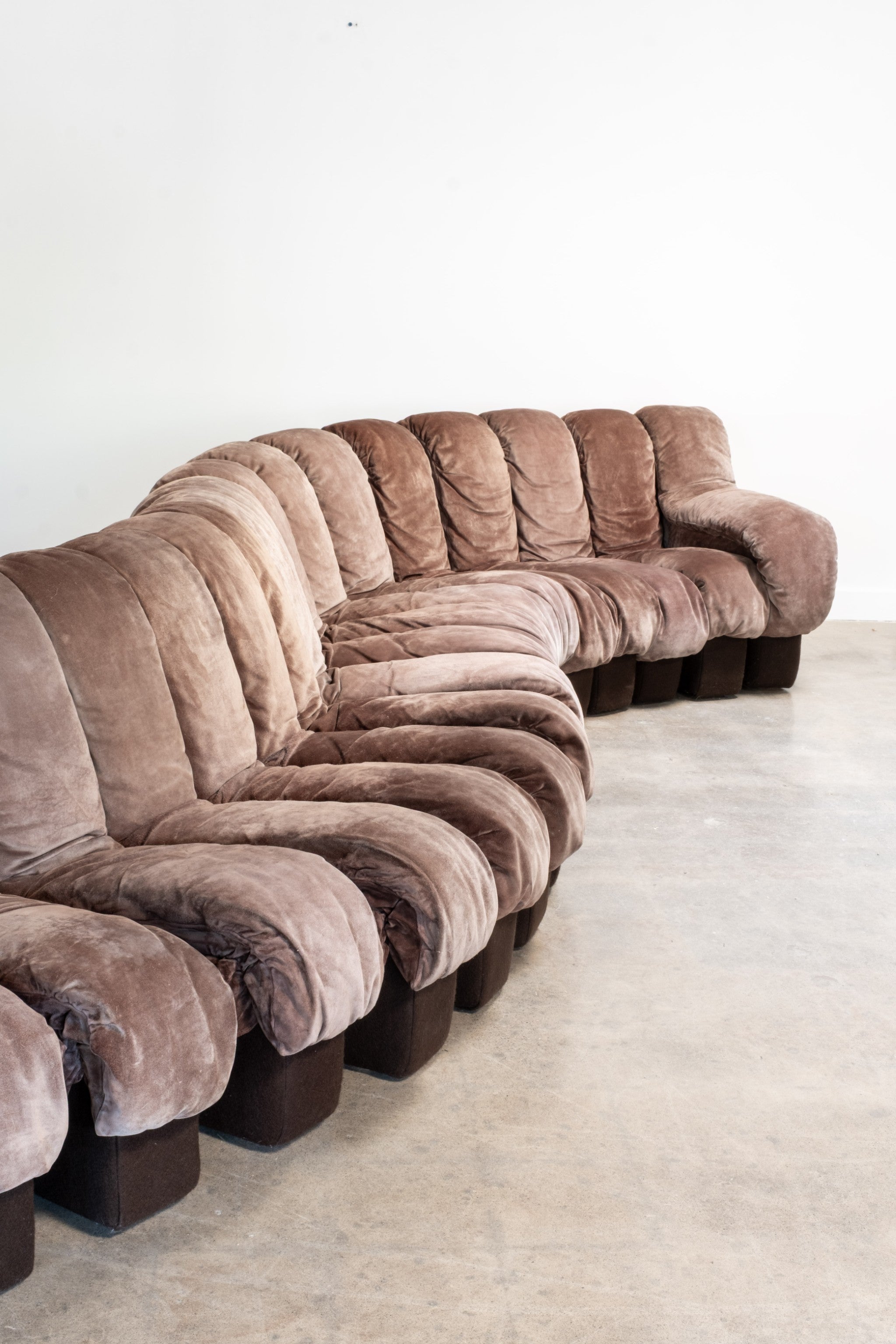 Vintage De Sede DS 600 “Non-Stop” Sectional, Taupe Suede | Bonne 