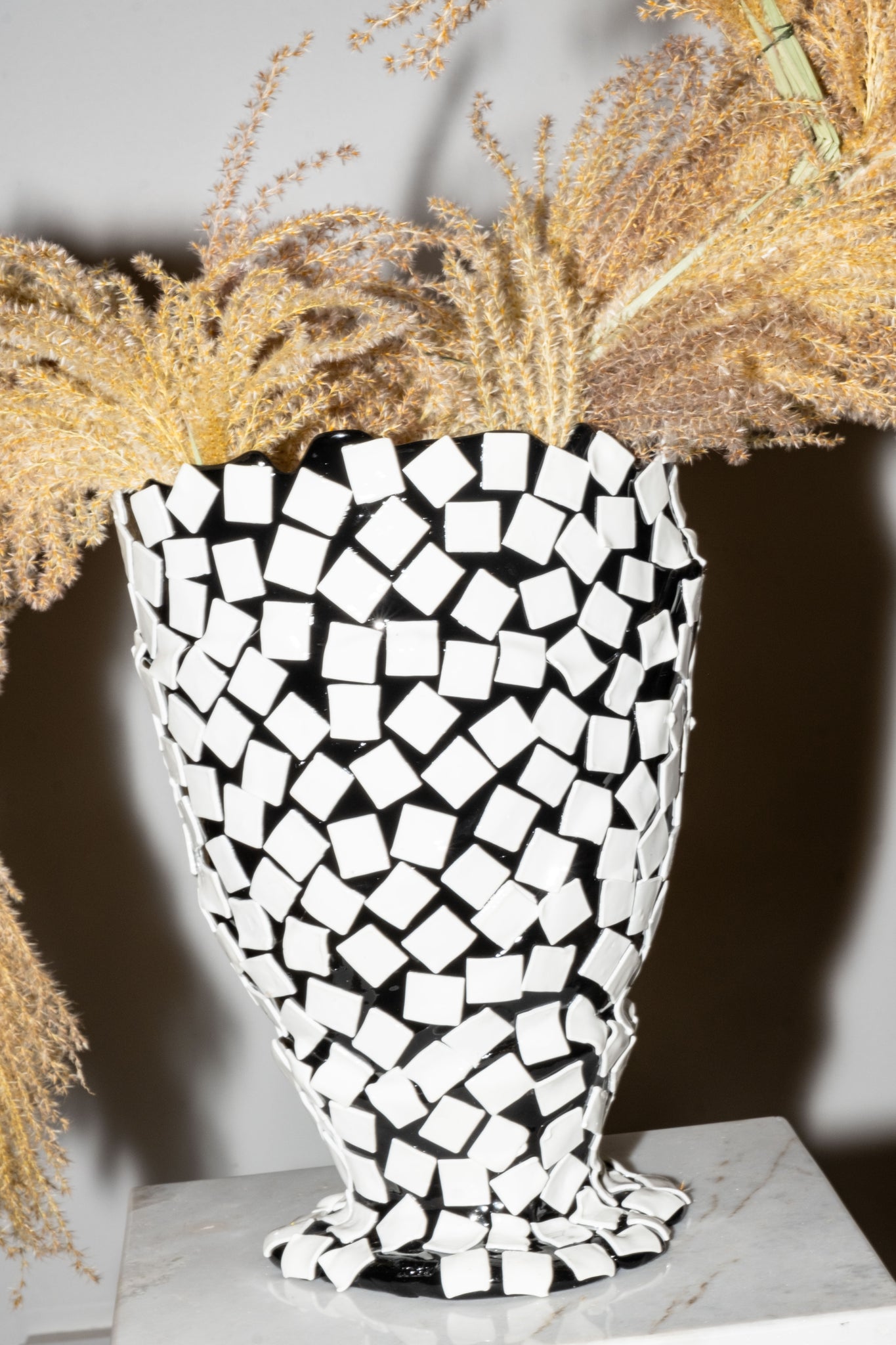 Rock Vase (Large), Black and Matte White