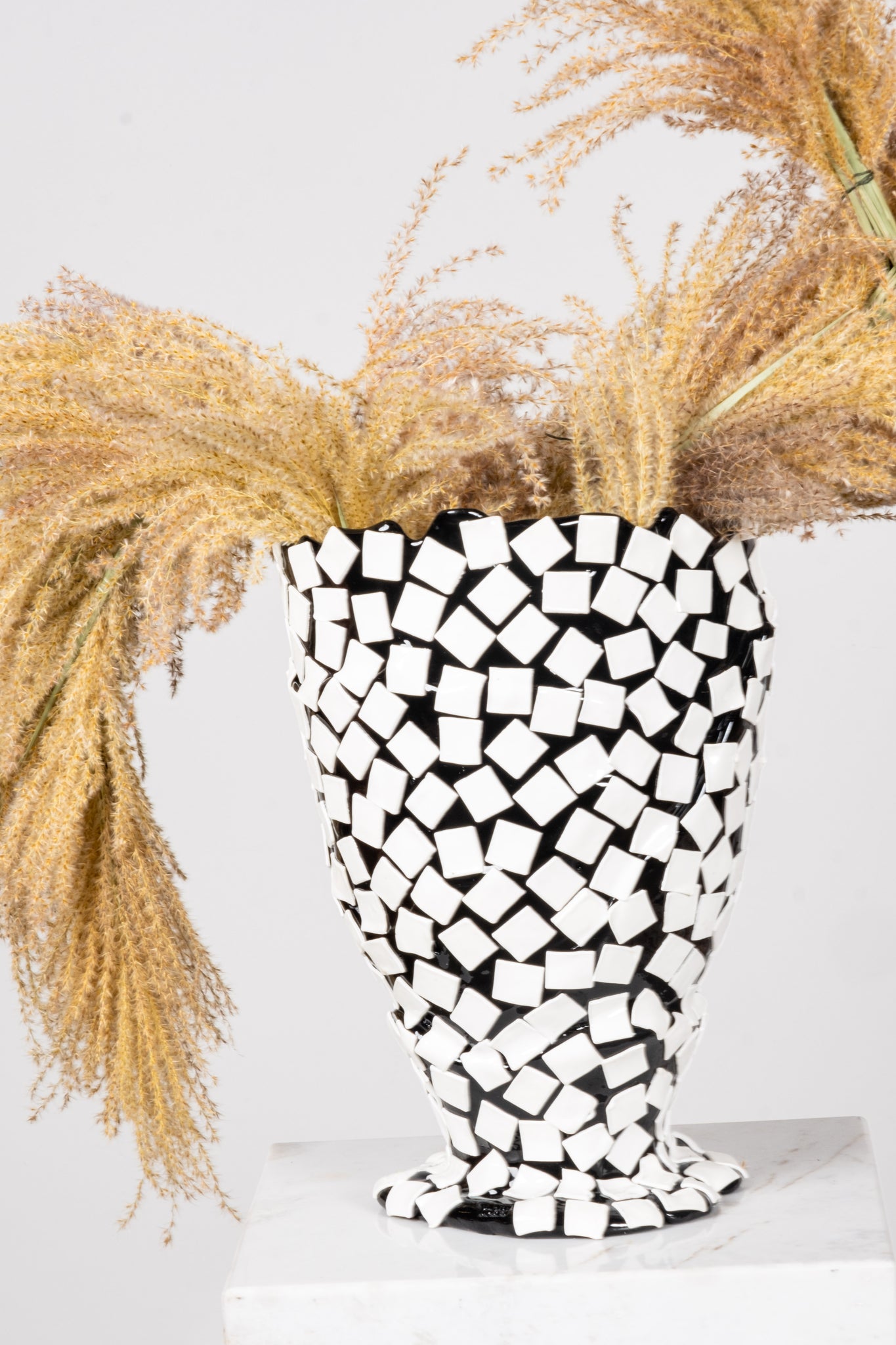 Rock Vase (Large), Black and Matte White