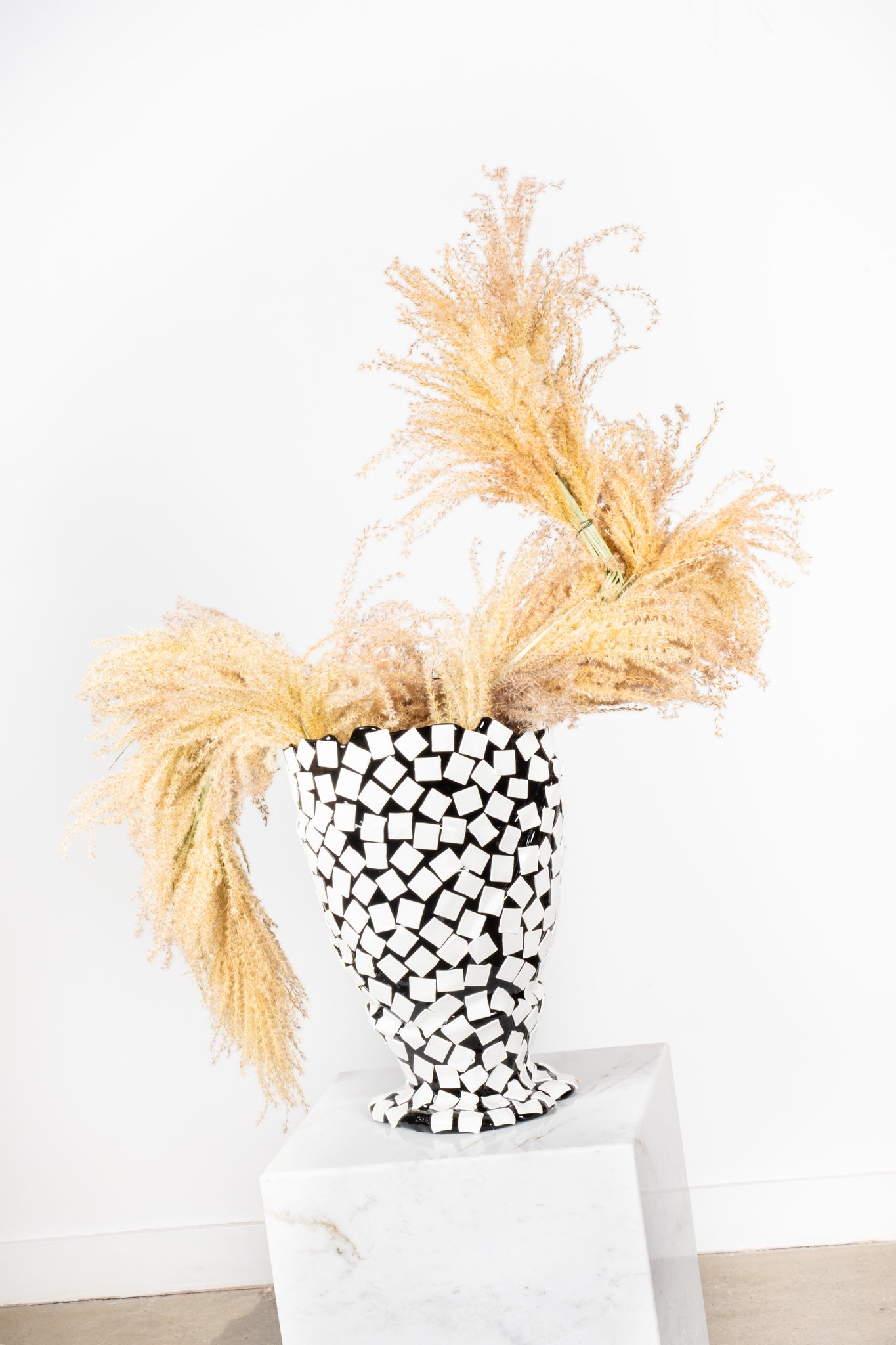 Rock Vase (Large), Black and Matte White