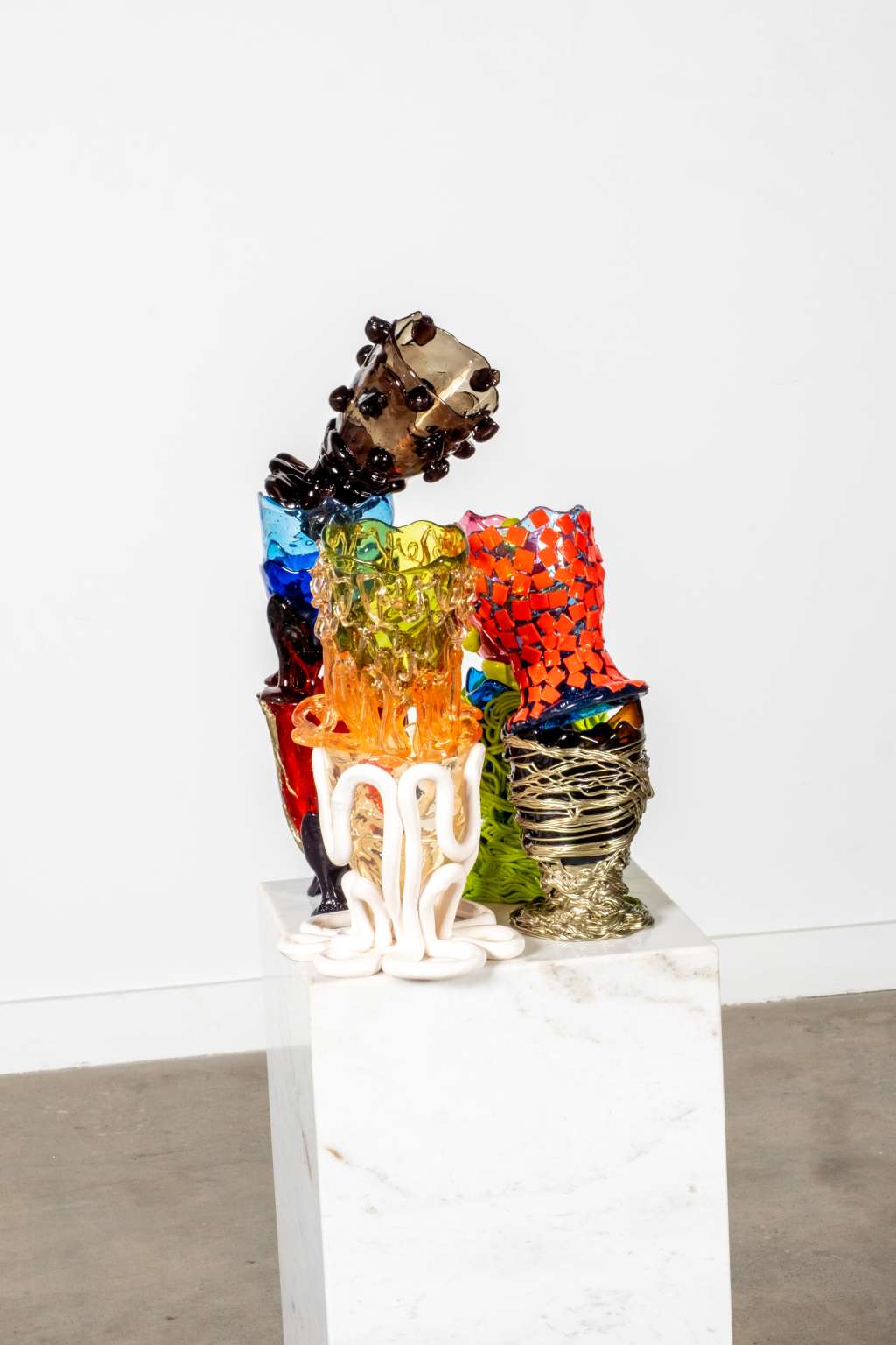 Twin C Vase (Small), Clear Light Bronze and Matte Black