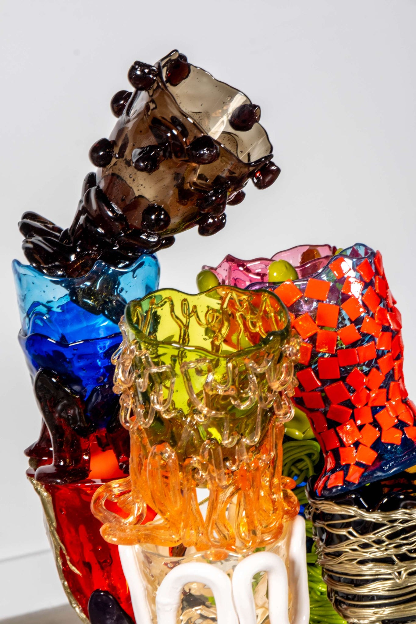 Twin C Vase (Small), Clear Light Bronze and Matte Black