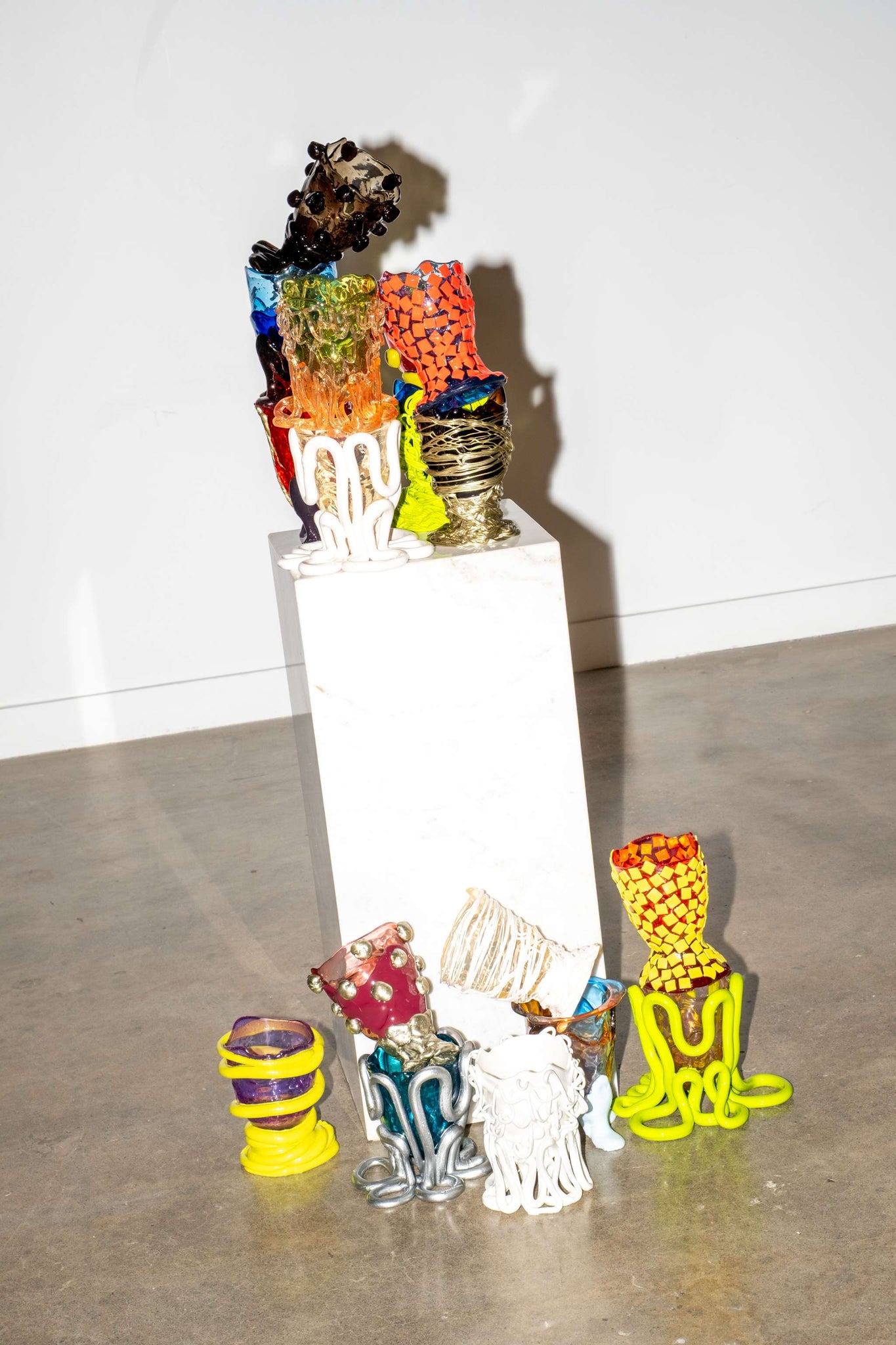 Twin C Vase (Small), Clear Light Bronze and Matte Black