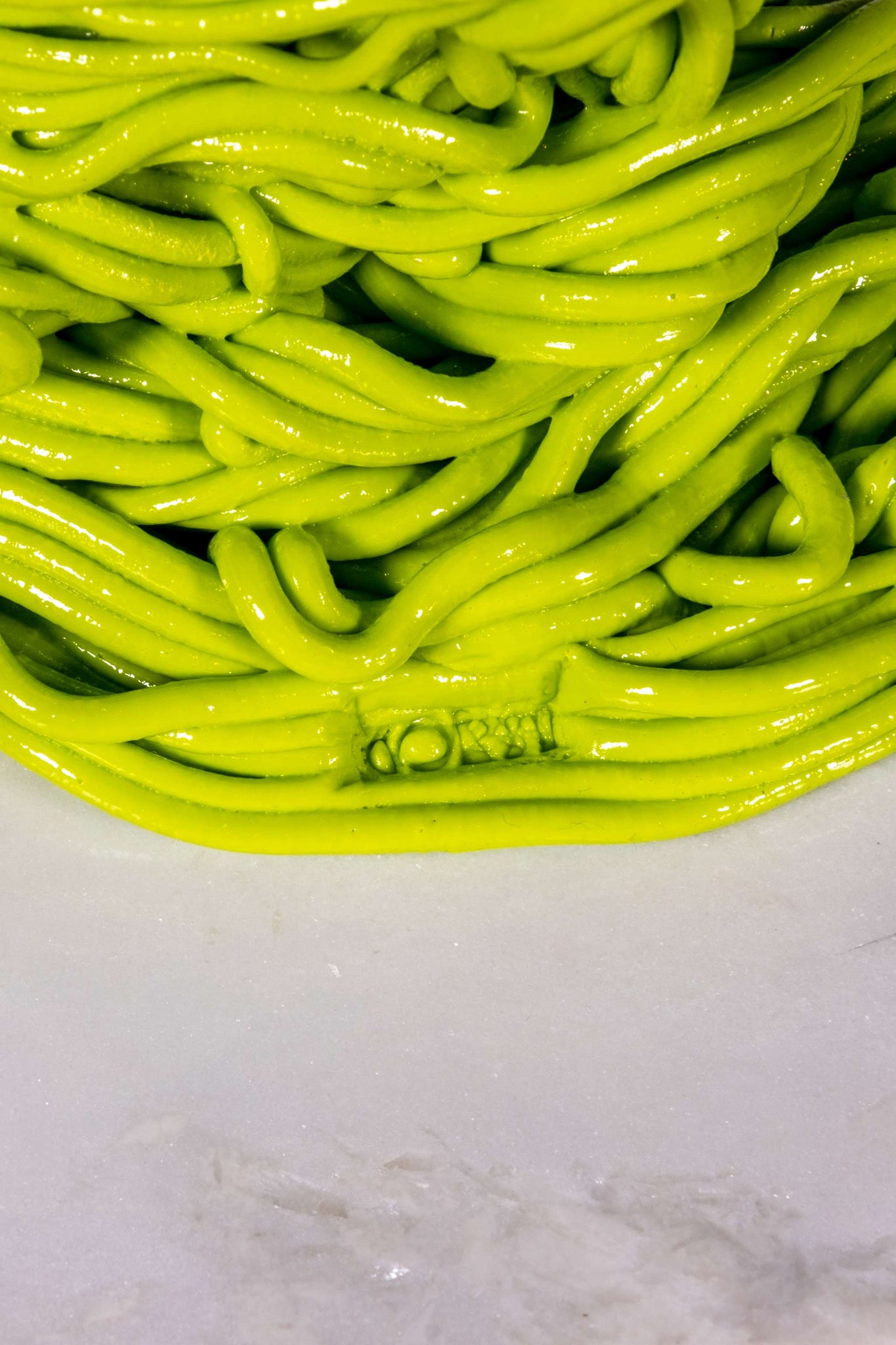 Spaghetti Special Vase (Small), Clear Blue and Matte Lime