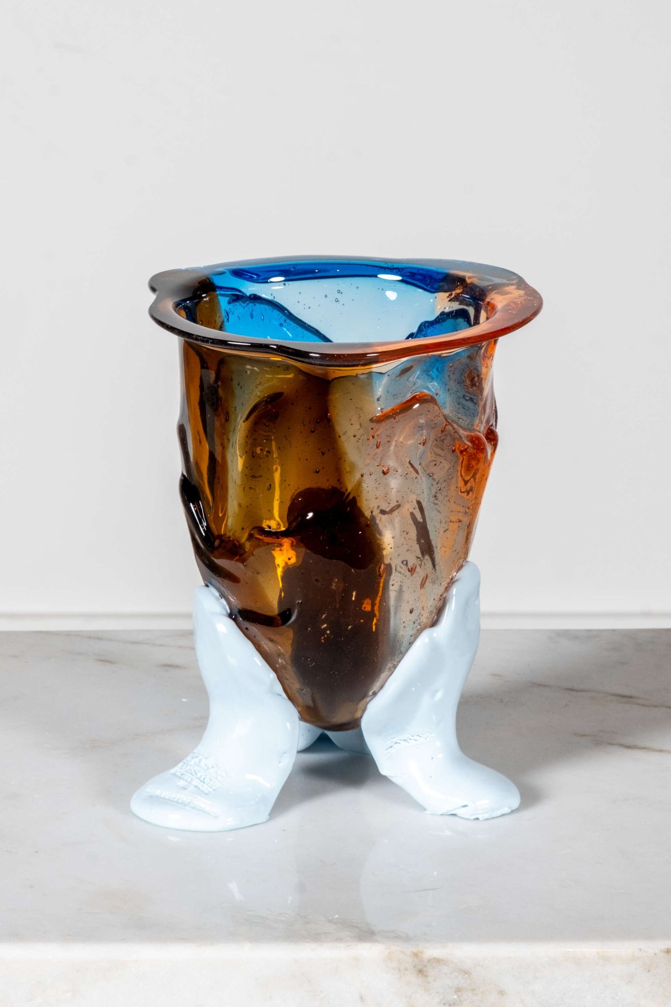 Amazonia Vase (Small), Pink, Light Blue, Brown and Matte Pastel Blue