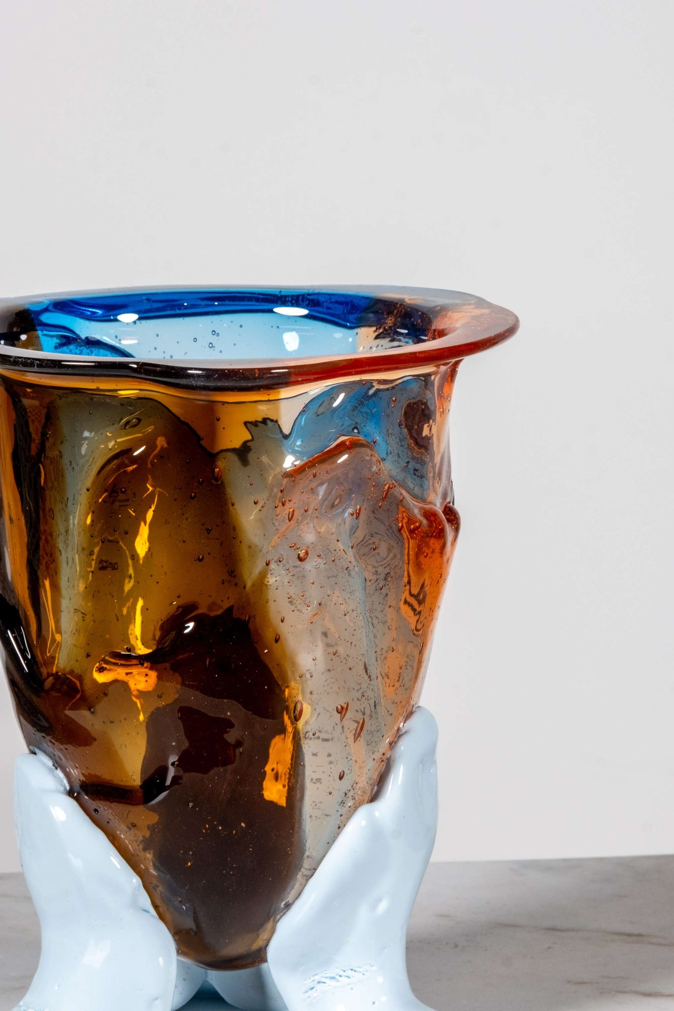 Amazonia Vase (Small), Pink, Light Blue, Brown and Matte Pastel Blue