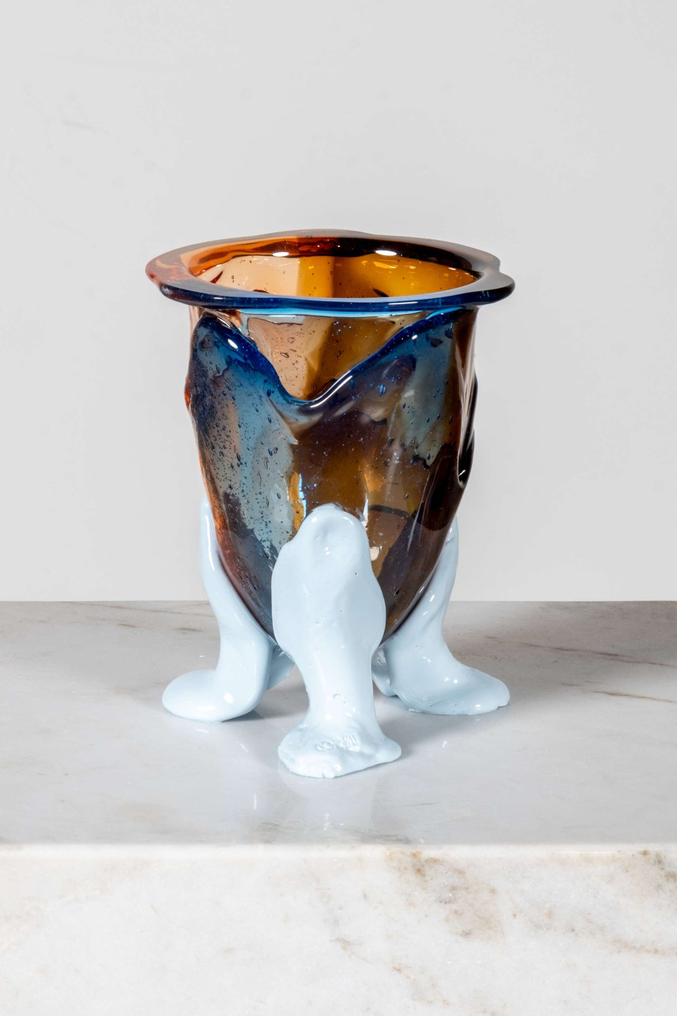 Amazonia Vase (Small), Pink, Light Blue, Brown and Matte Pastel Blue