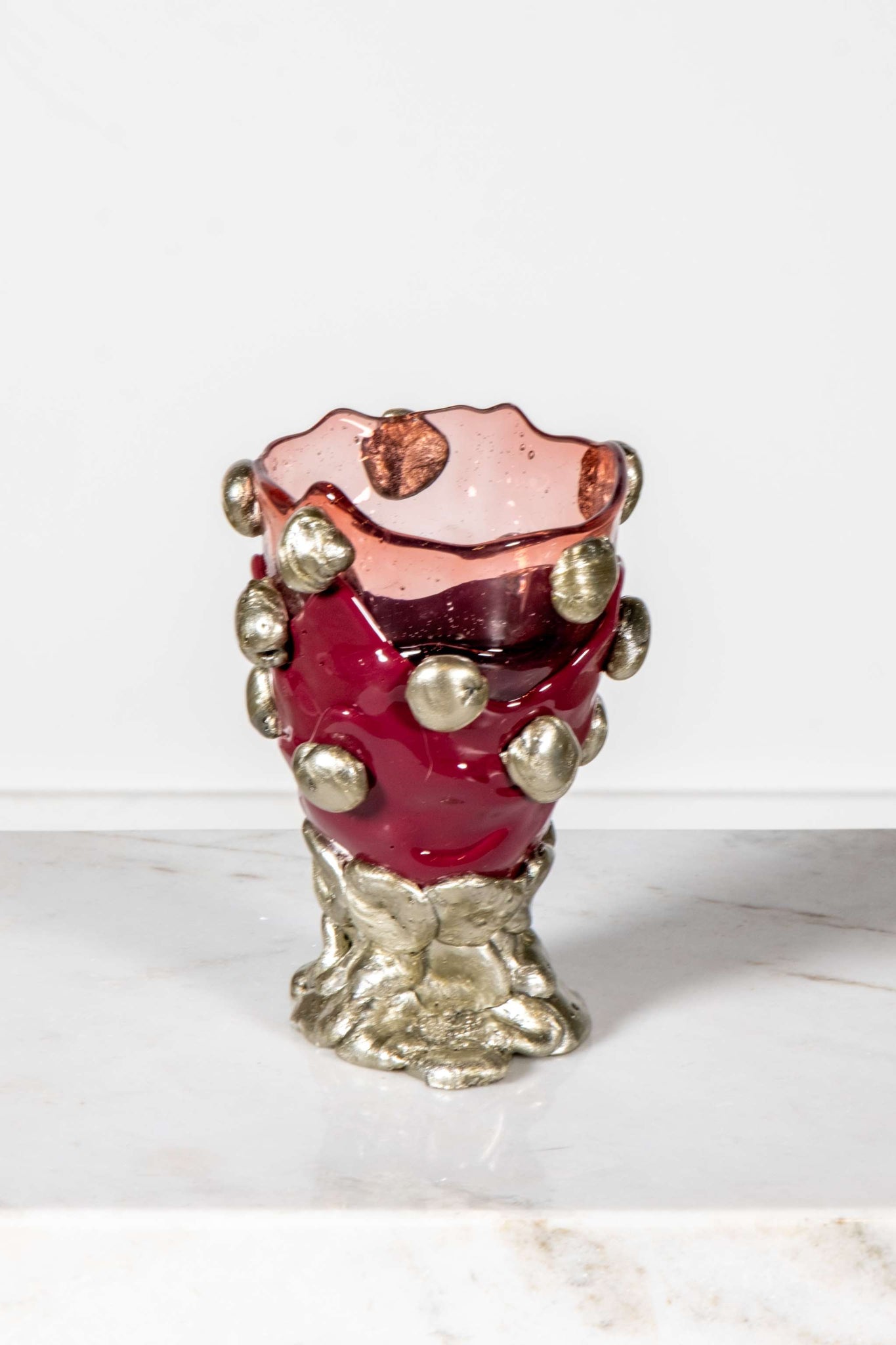Nugget Extra Colour Vase (Small), Clear Pink, Matte Cherry and Bronze