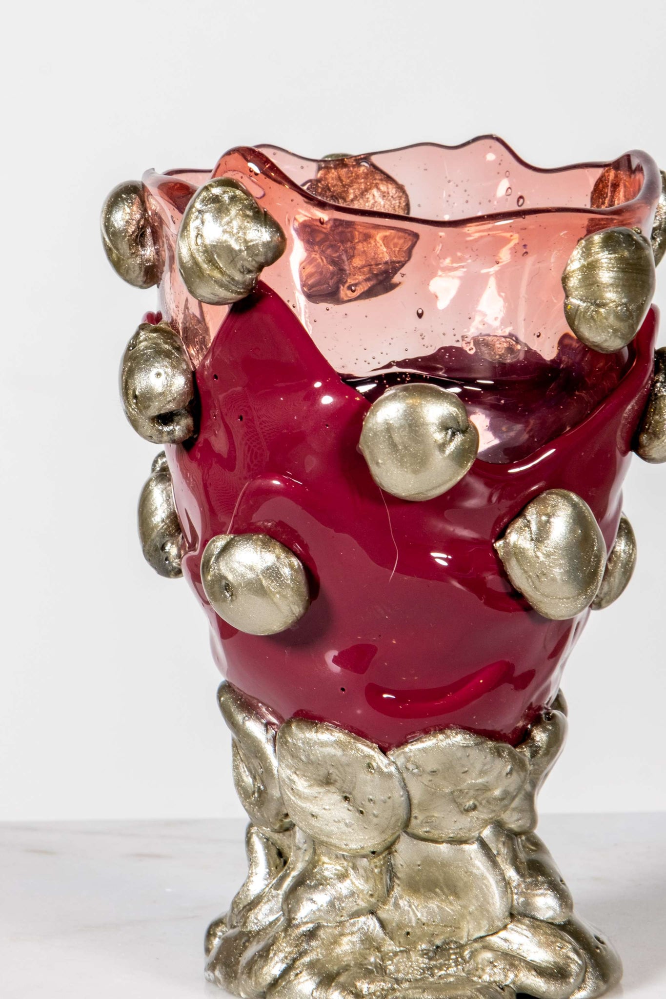 Nugget Extra Colour Vase (Small), Clear Pink, Matte Cherry and Bronze