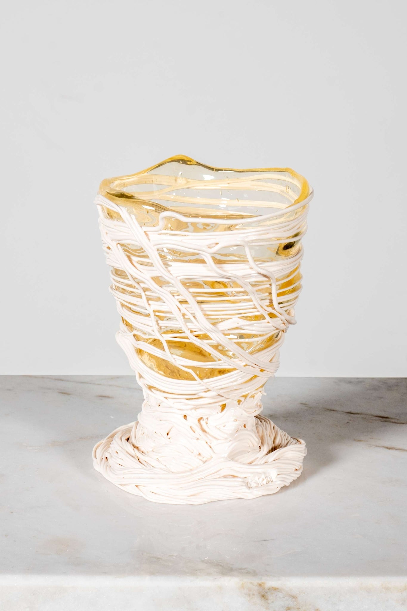 Spaghetti Vase (Small), Clear and White
