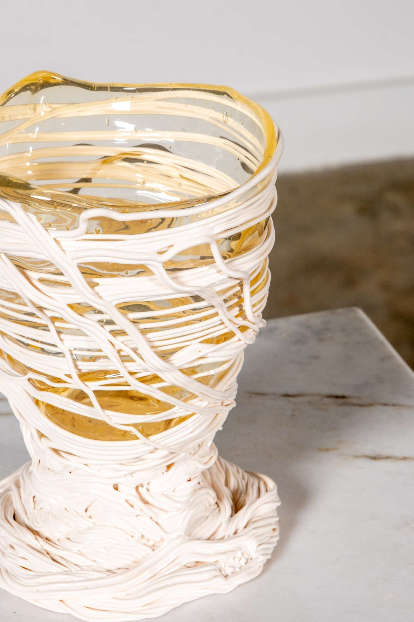 Spaghetti Vase (Small), Clear and White