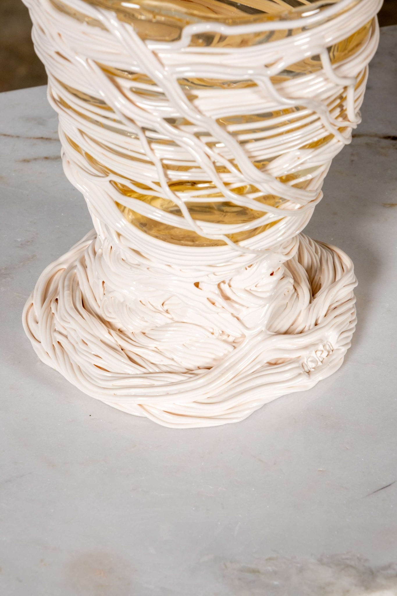 Spaghetti Vase (Small), Clear and White