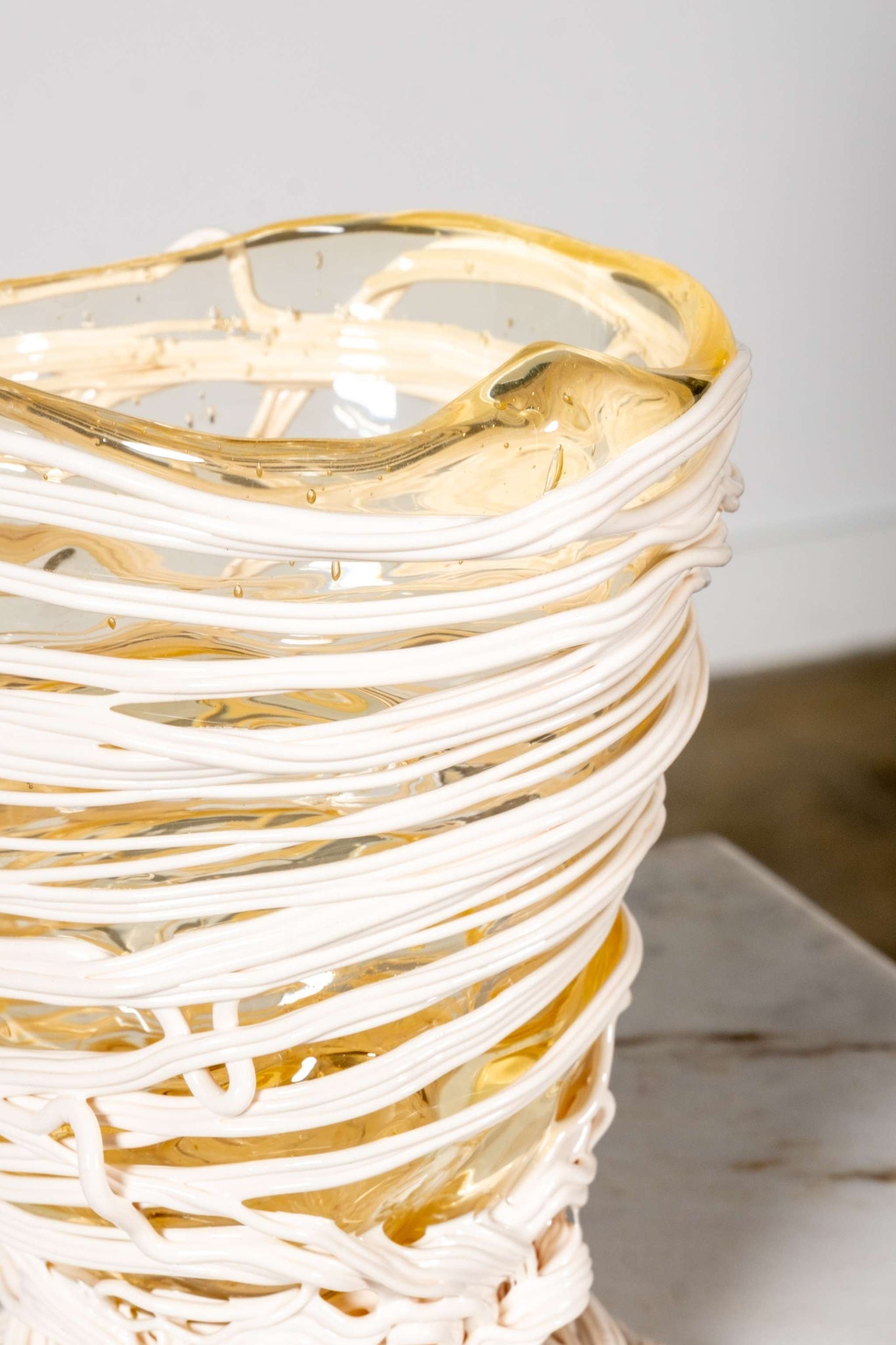 Spaghetti Vase (Small), Clear and White