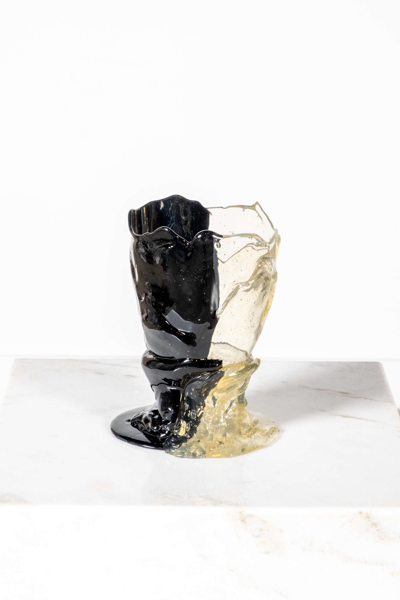 Twin C Vase (Small), Clear Light Bronze and Matte Black