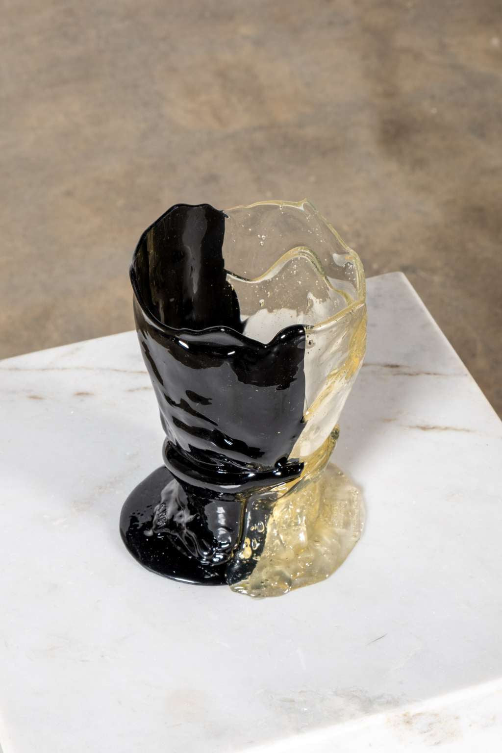 Twin C Vase (Small), Clear Light Bronze and Matte Black