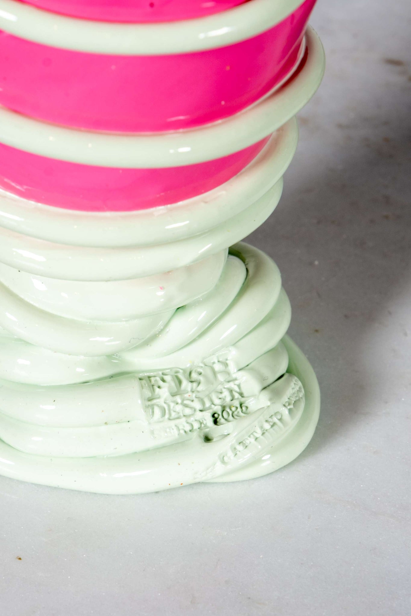 Pompitu II Vase (XS), Matte Pink and Aqua