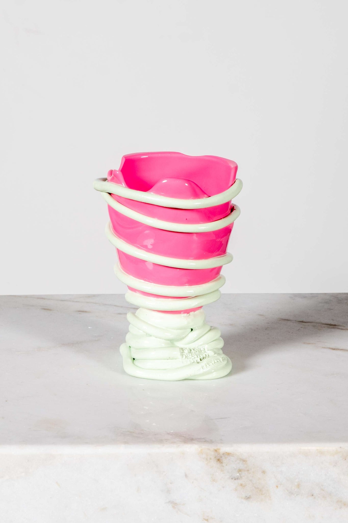 Pompitu II Vase (XS), Matte Pink and Aqua