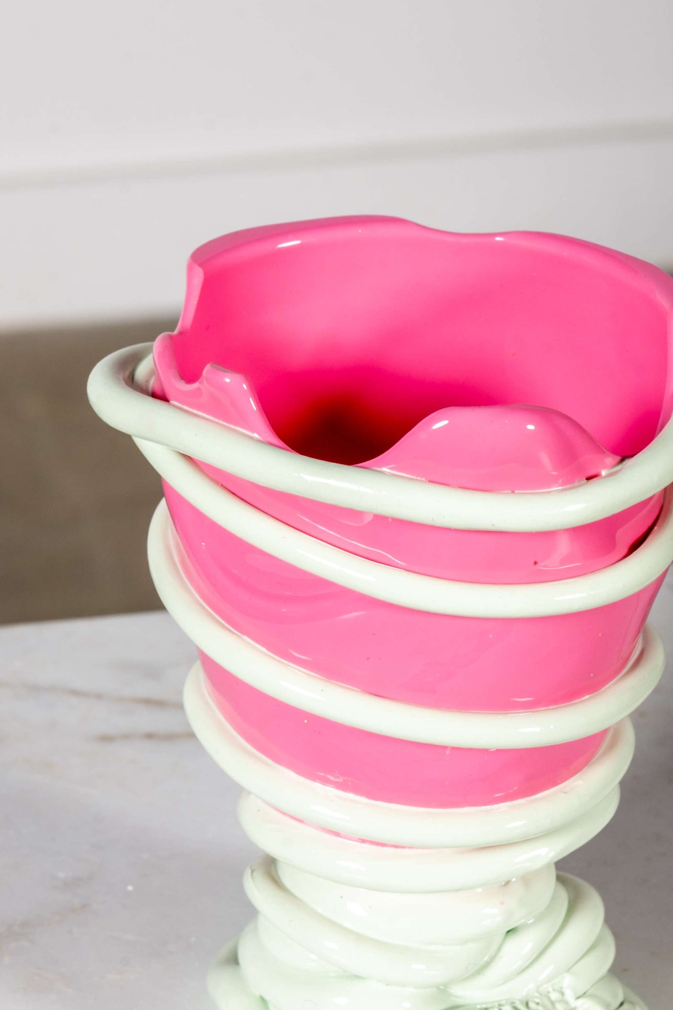 Pompitu II Vase (XS), Matte Pink and Aqua