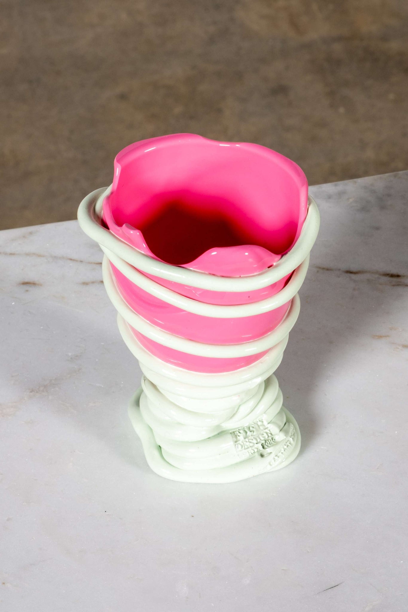 Pompitu II Vase (XS), Matte Pink and Aqua