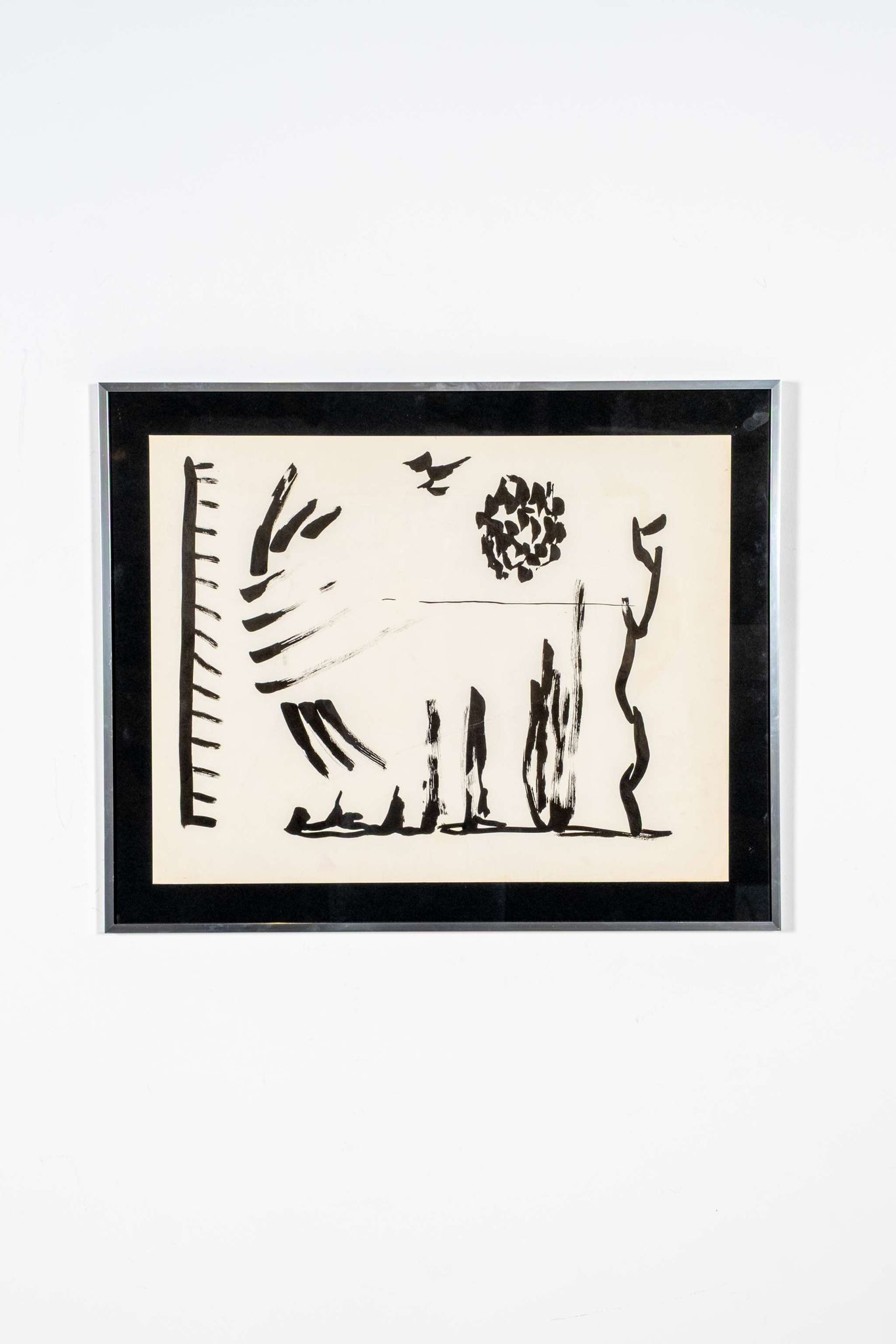 Framed Ink Abstract Landscape