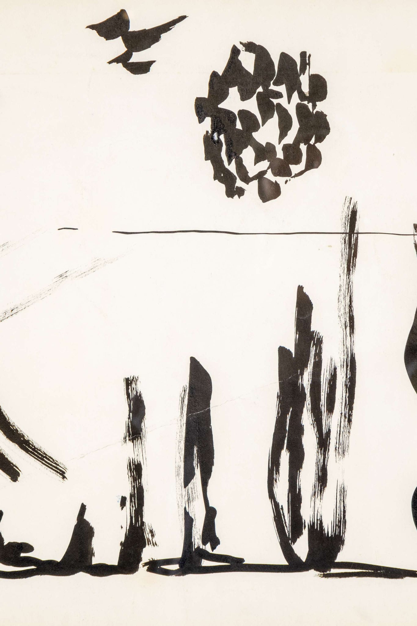 Framed Ink Abstract Landscape