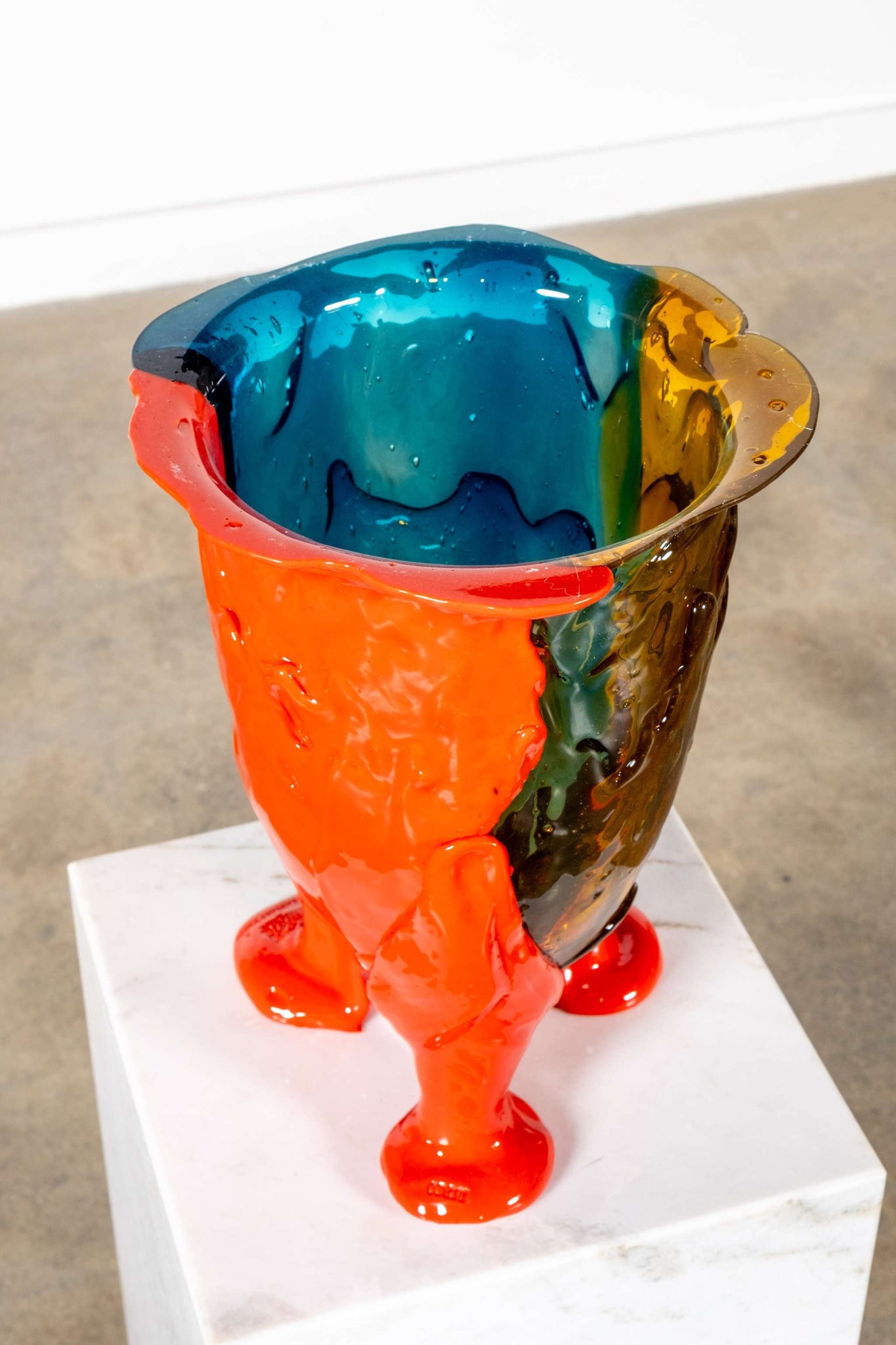 Amazonia Vase (Large), Clear Emerald, Clear Amber and Matte Coral