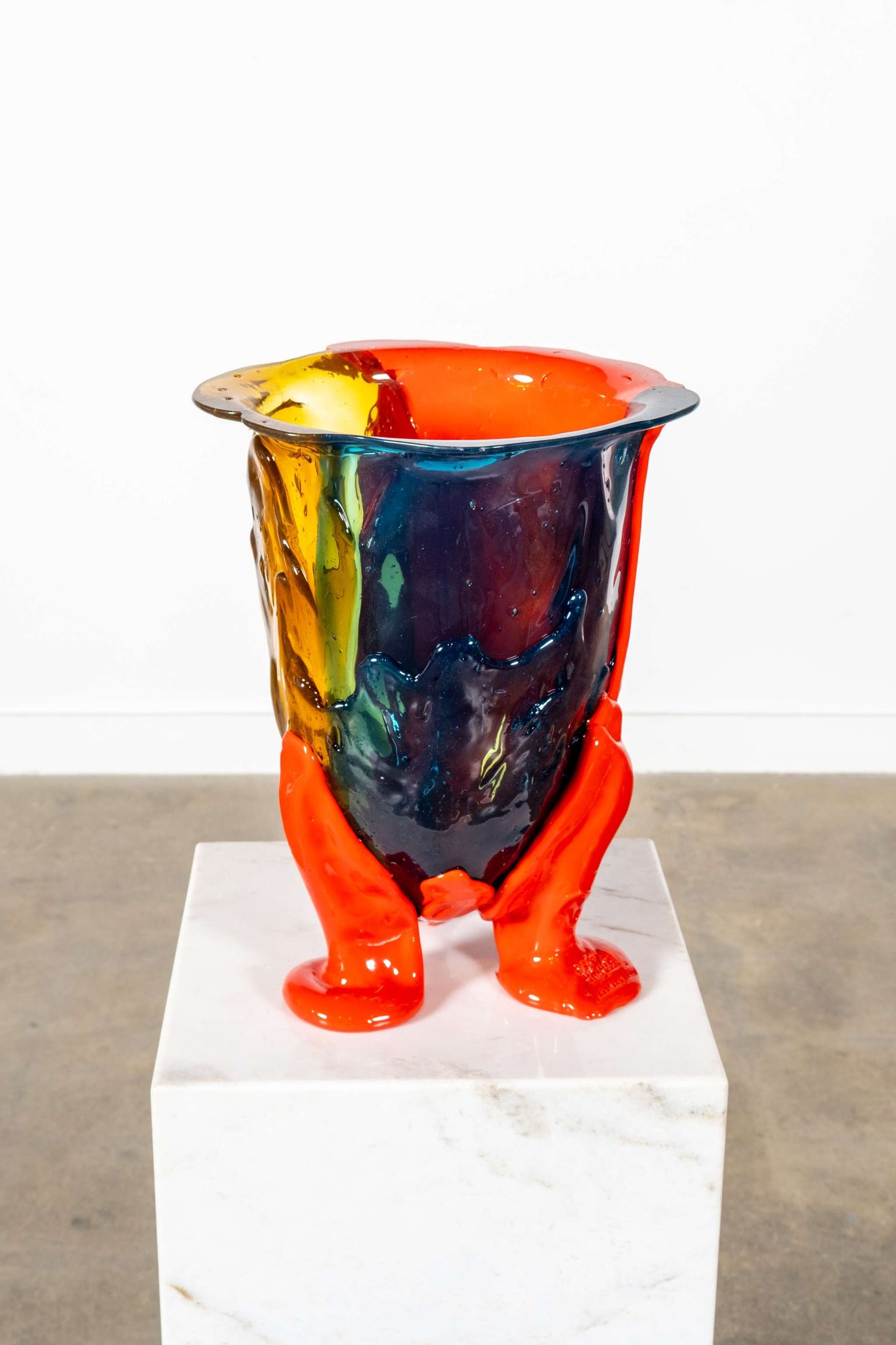 Amazonia Vase (Large), Clear Emerald, Clear Amber and Matte Coral