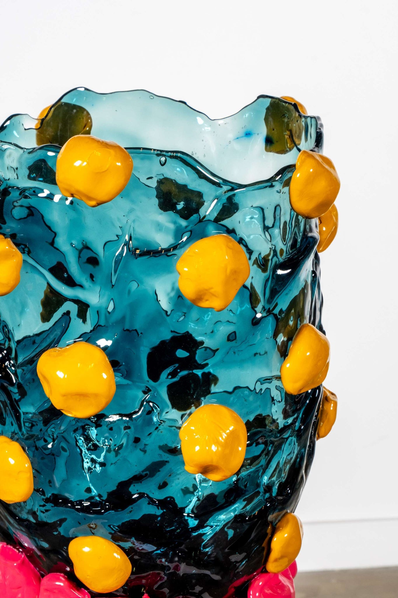 Nugget Vase Extra Colour (XL), Clear Aqua, Matte Ochre, Matte Fuschia