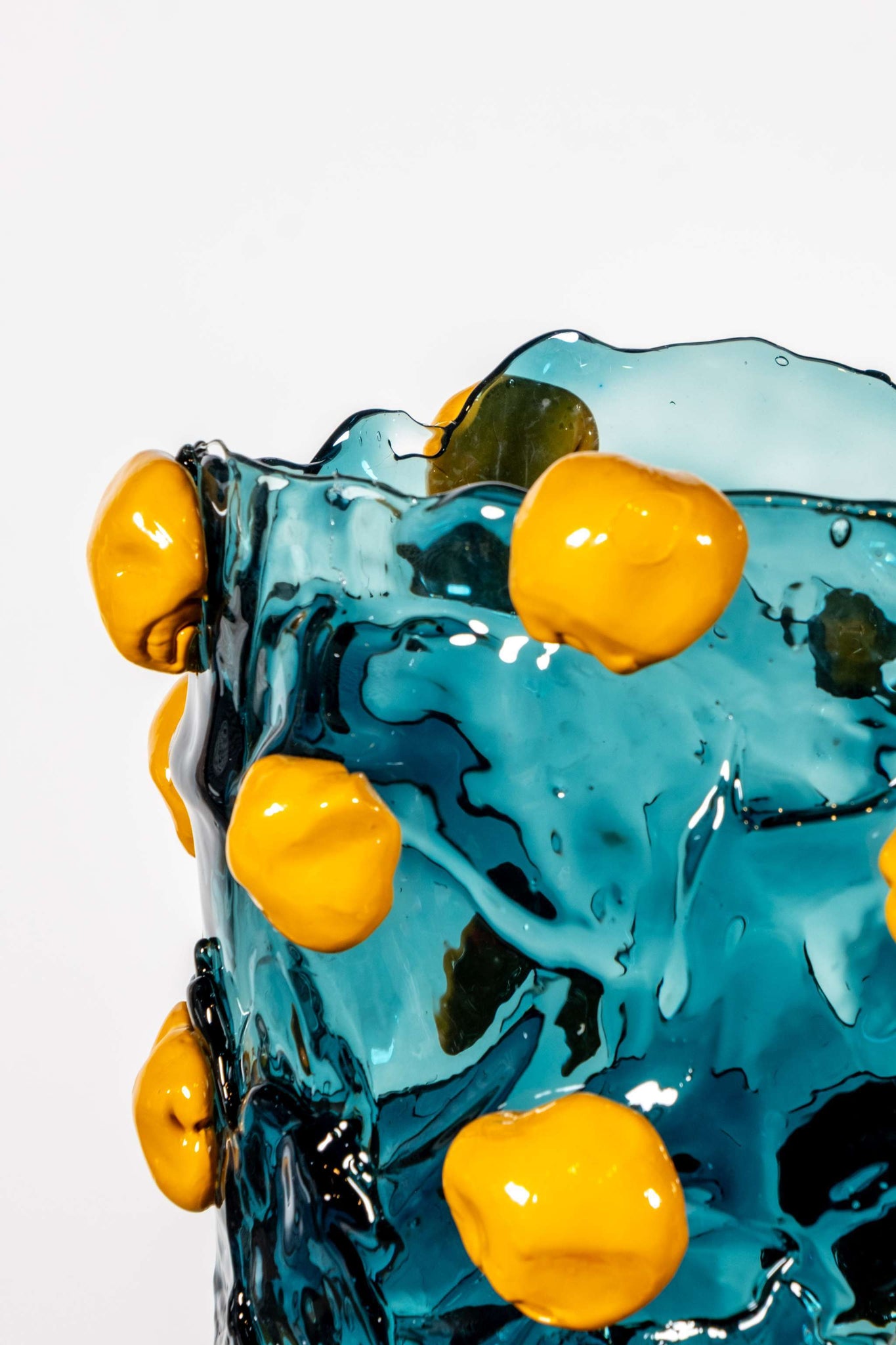 Nugget Vase Extra Colour (XL), Clear Aqua, Matte Ochre, Matte Fuschia