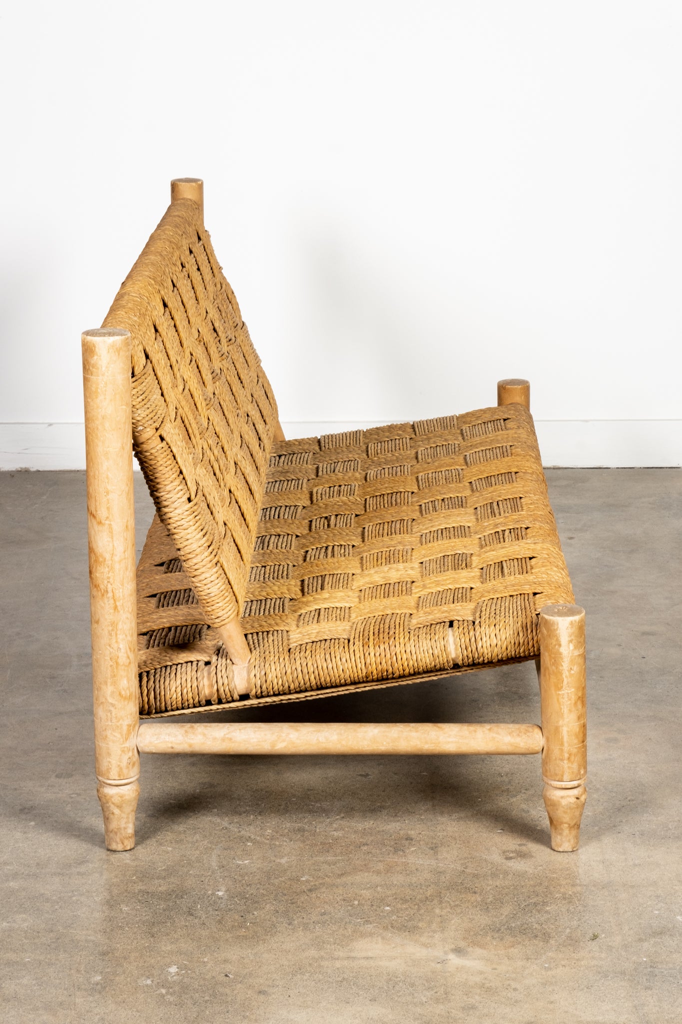 Wood and Woven Rope 2-Seater Sofa